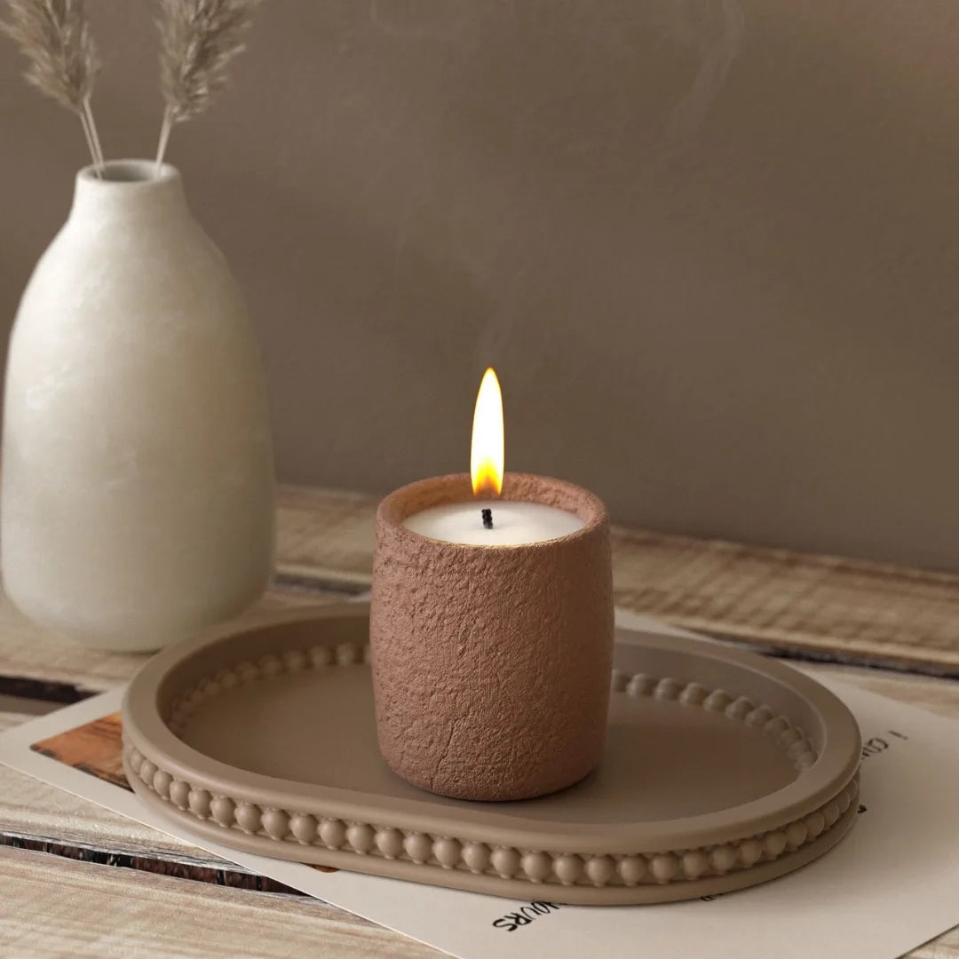 Oval Trinket Mould with Beaded Border