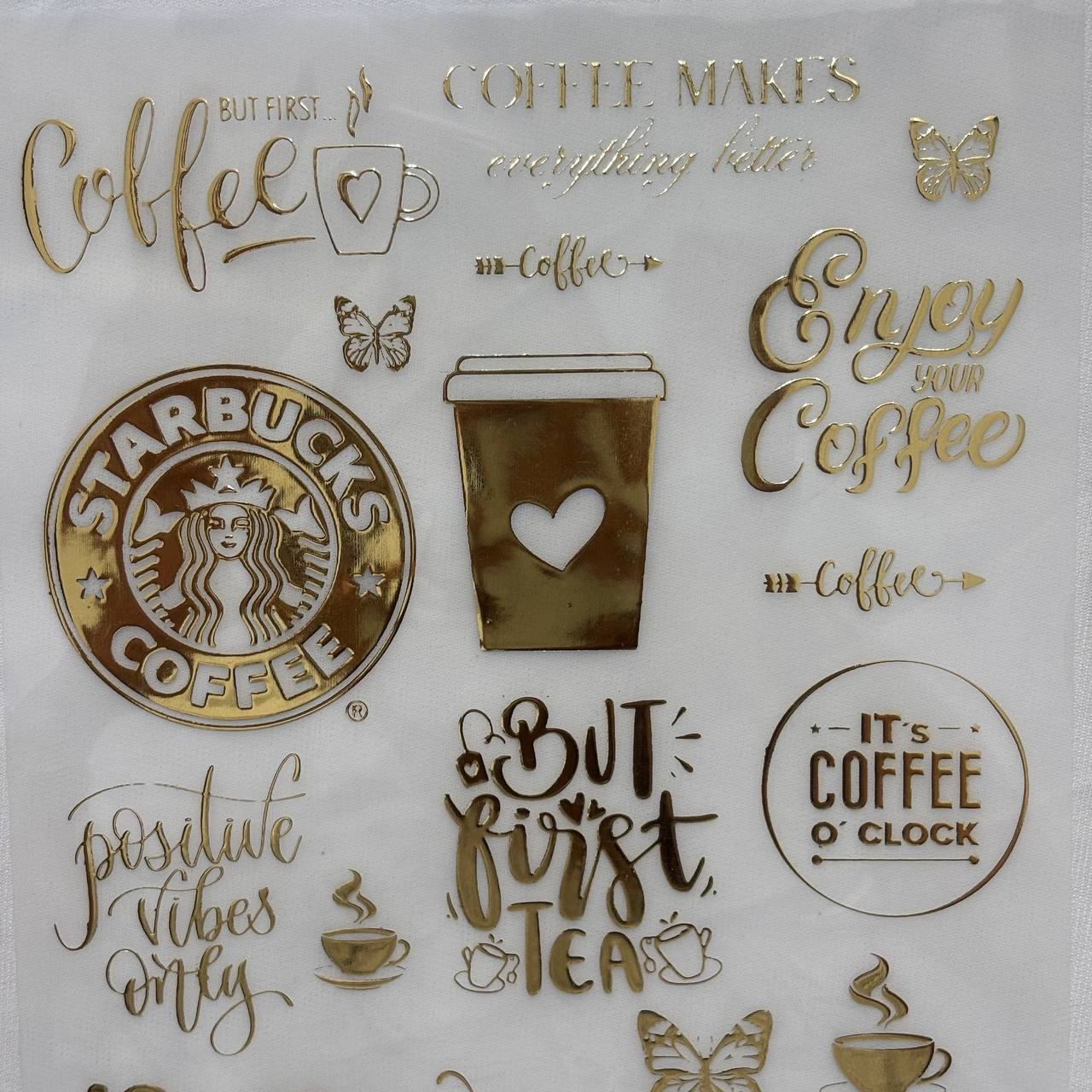 Gold Insert Sheet - Tea/Coffe Captions (A)