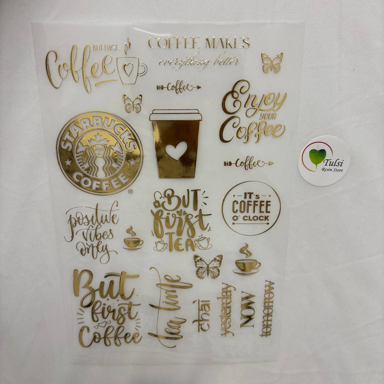Gold Insert Sheet - Tea/Coffe Captions (A)