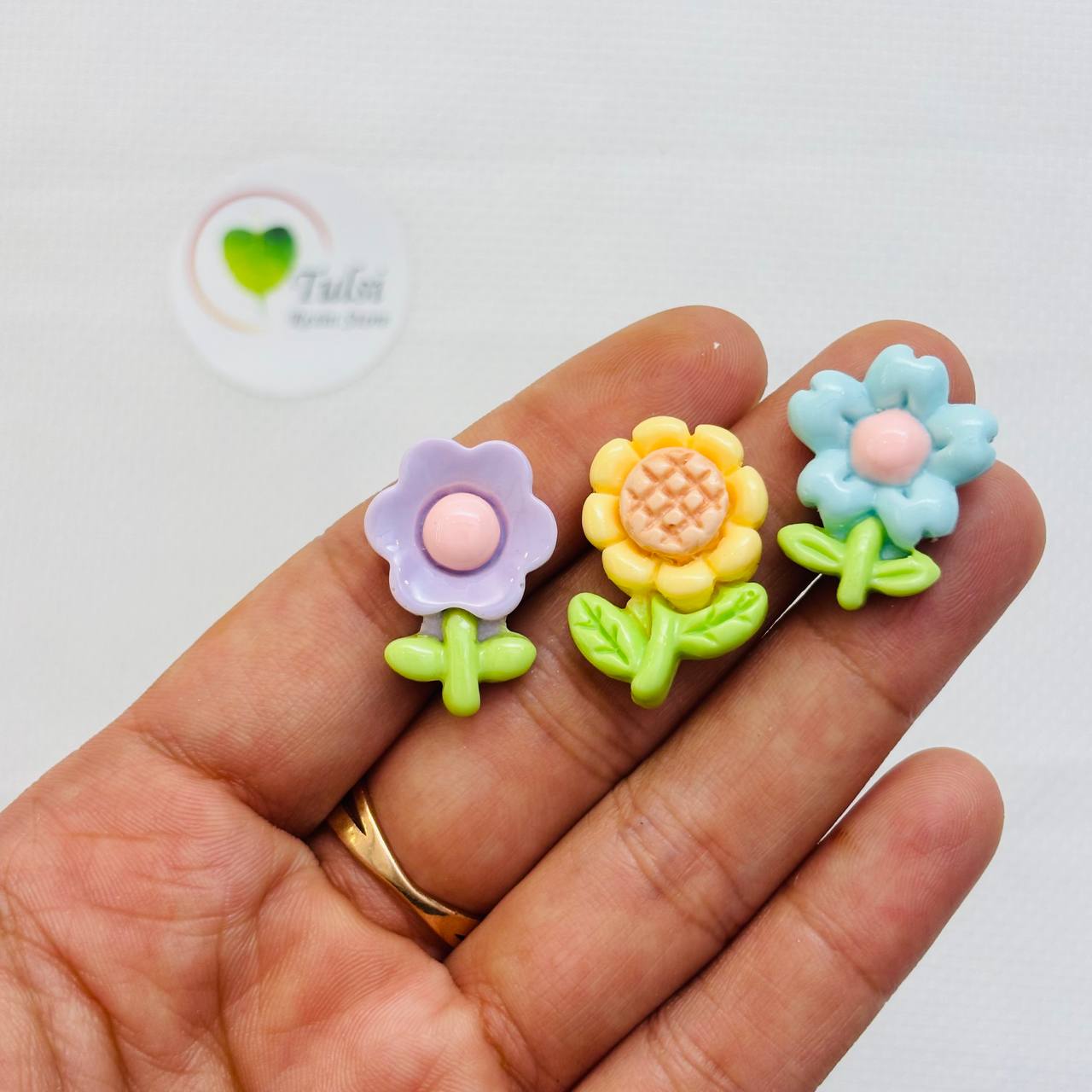 Plastic Charm (J) - Flower (5Pc)