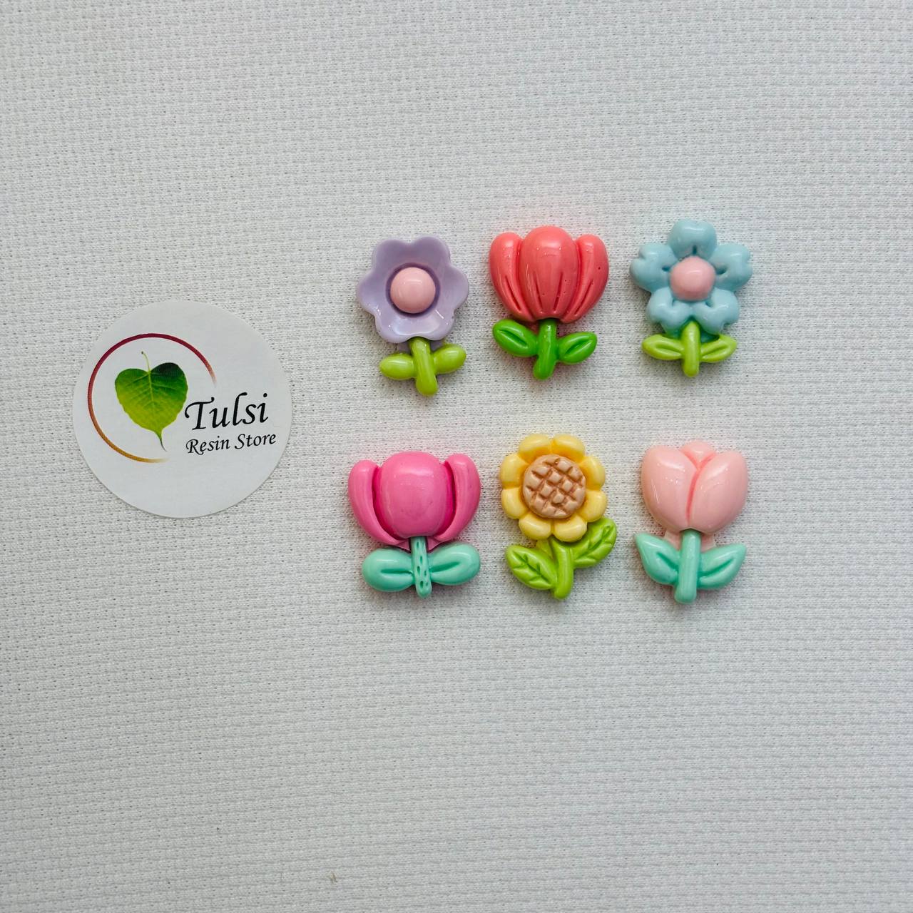 Plastic Charm (J) - Flower (5Pc)