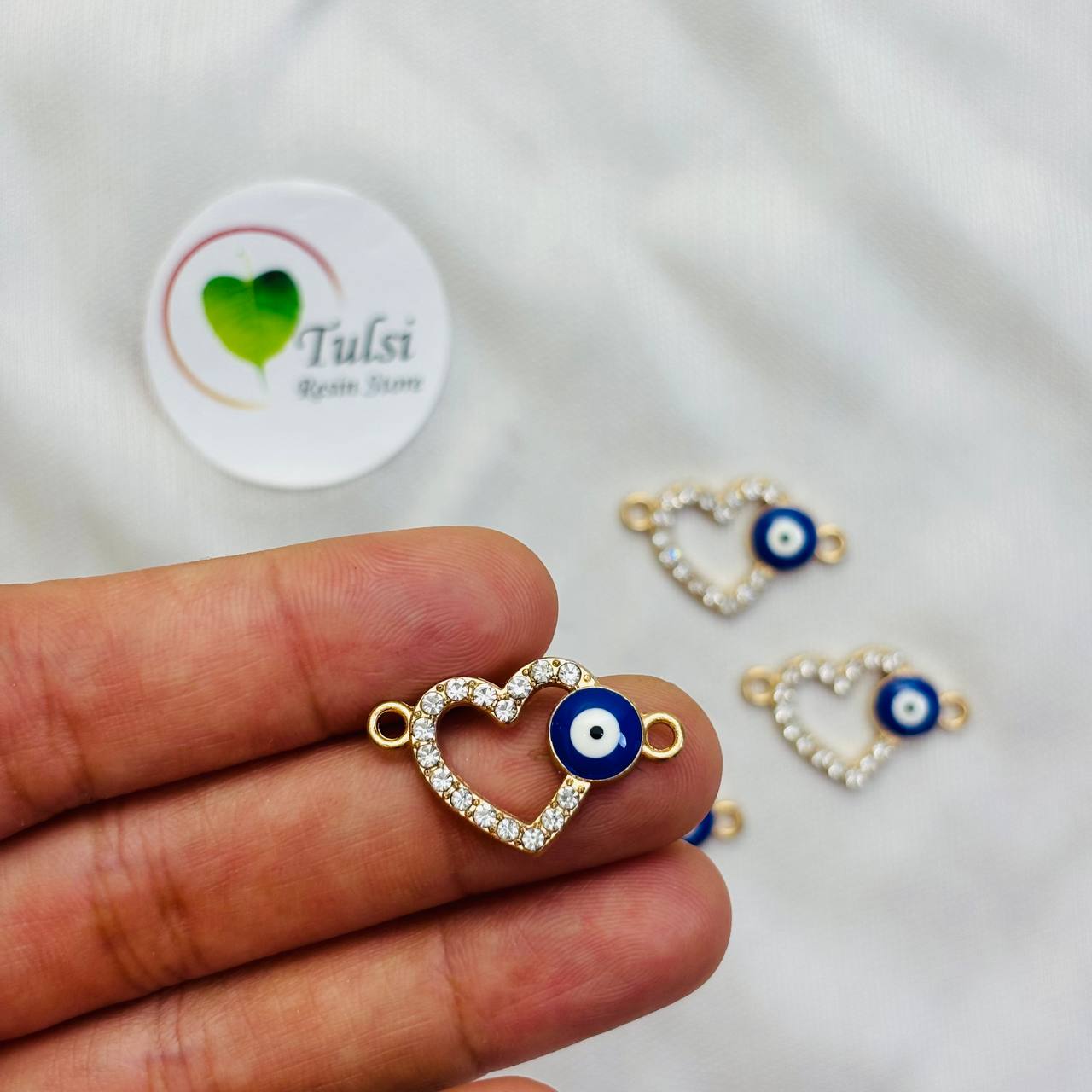 Diamond Evil Eye Two Hook Charm (C)