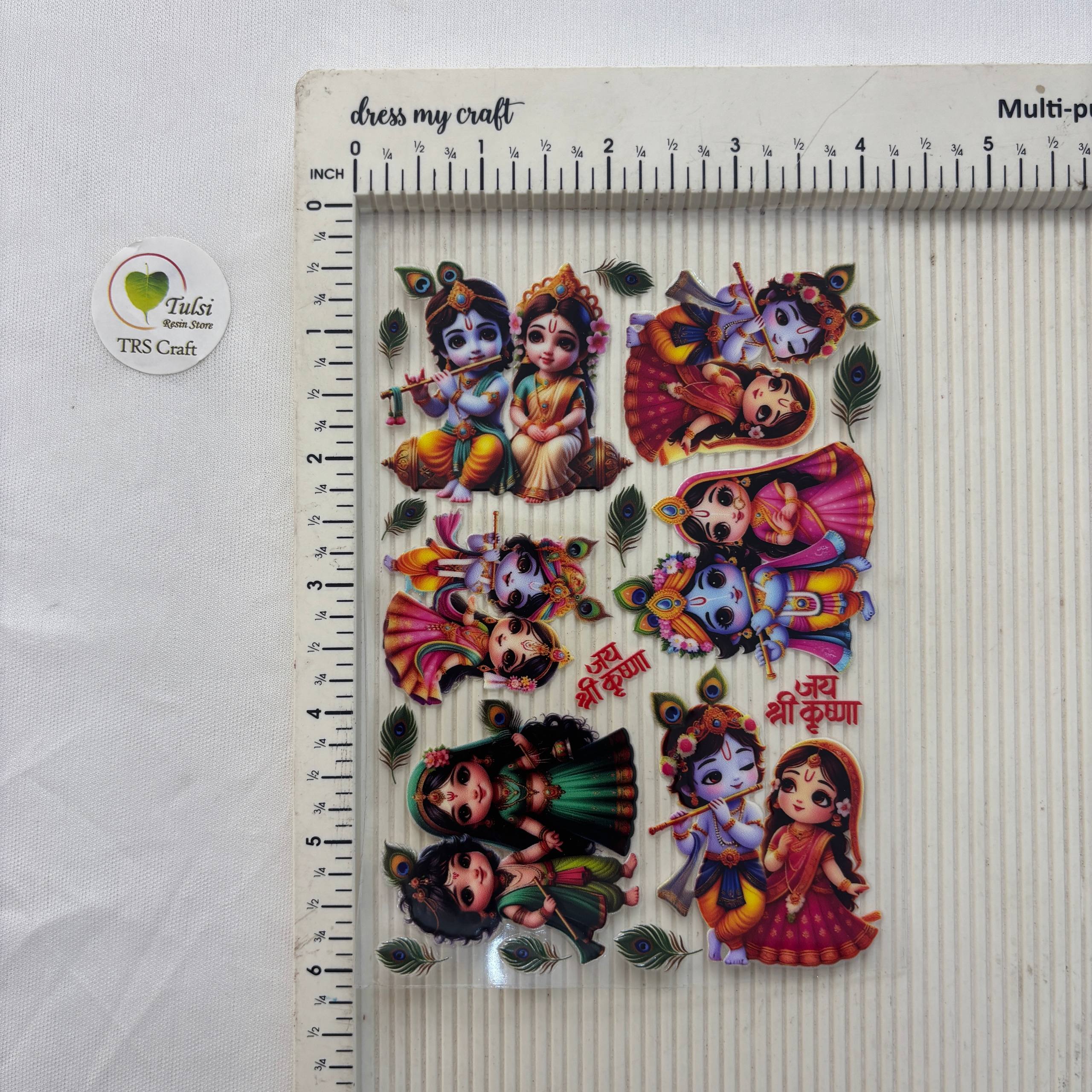 A6 UV DTF Sticker - God Idols Radha Krishna (J)
