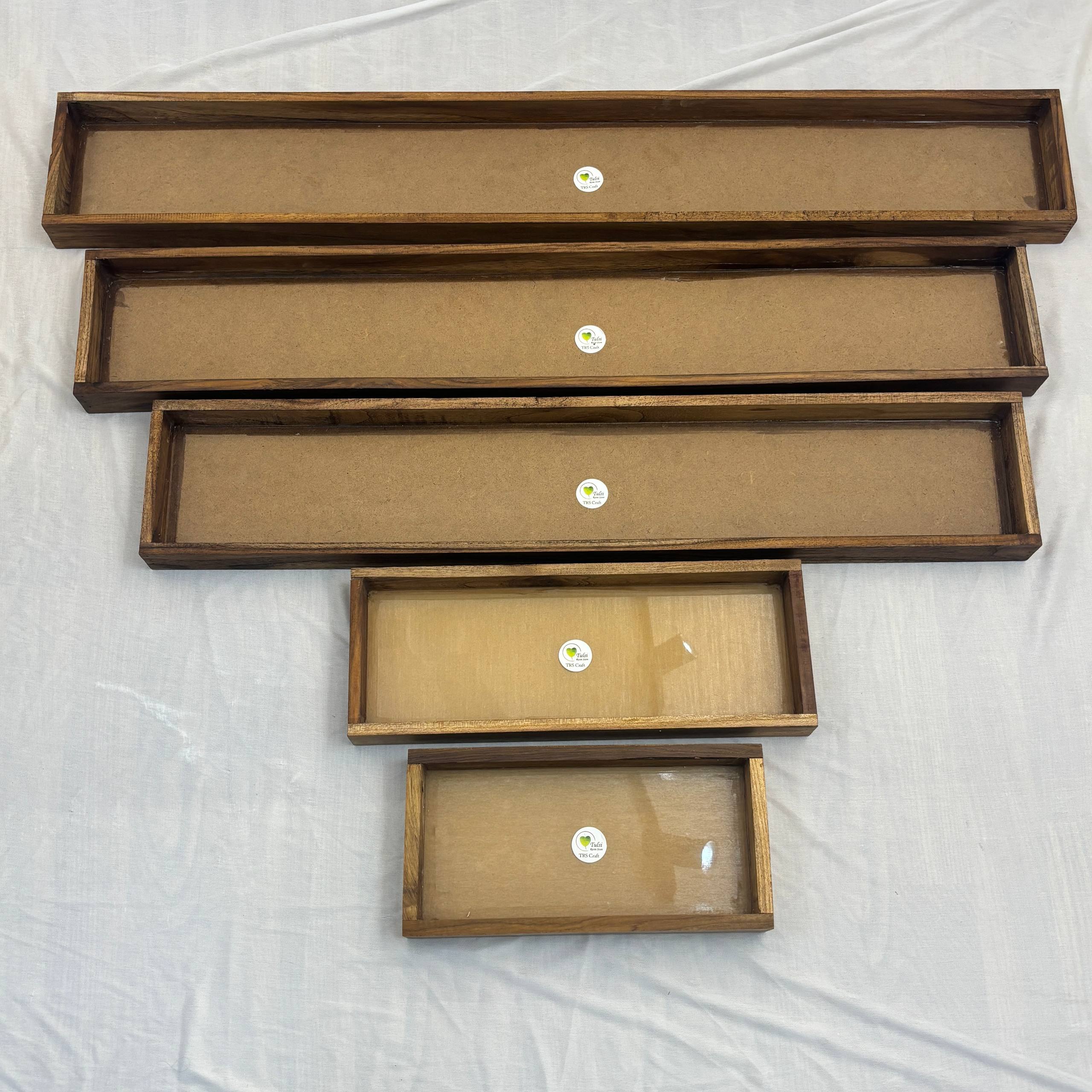 Teakwood Floating Frame (I) - Slim Rectangle