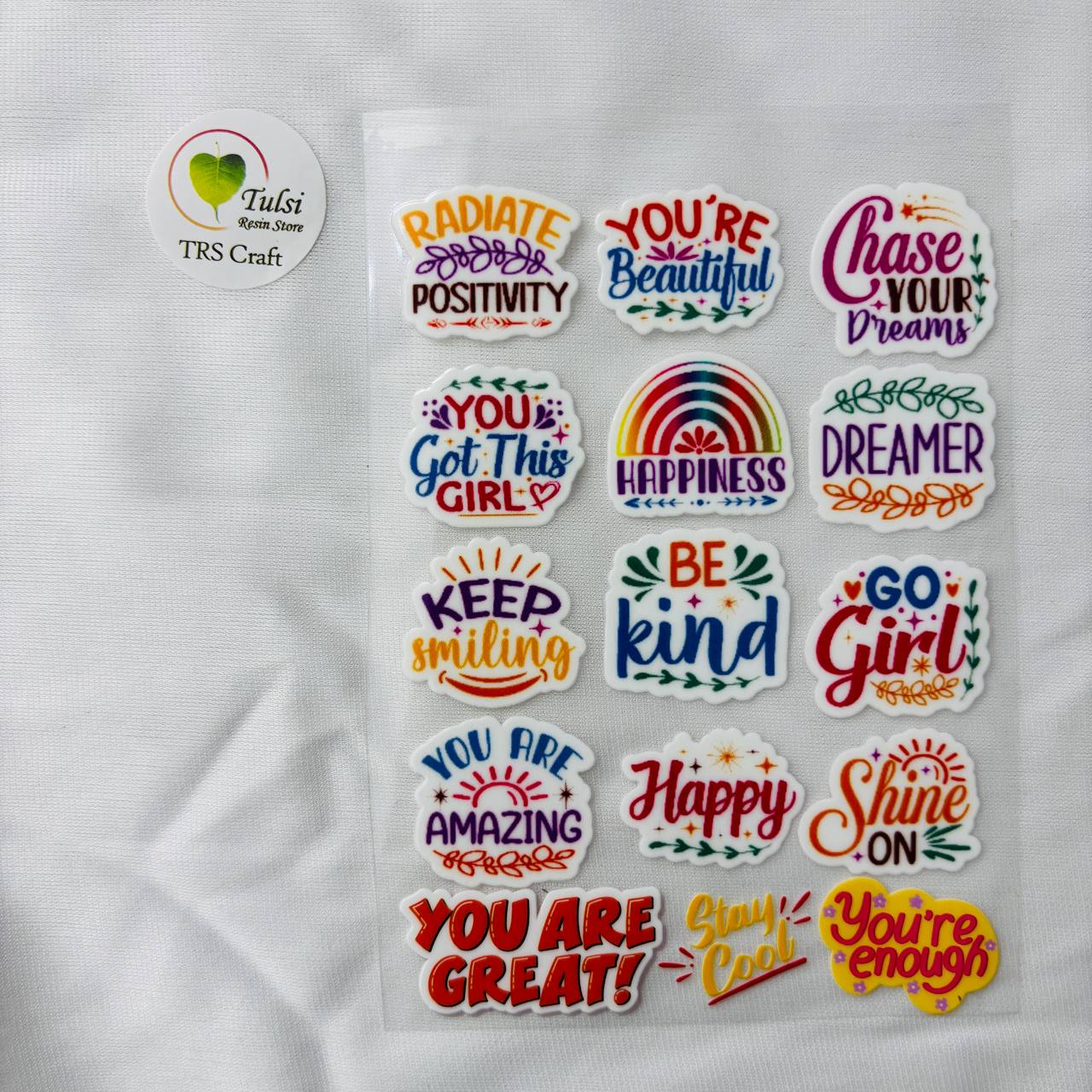 A6 UV DTF Sticker - Positive Caption (A)