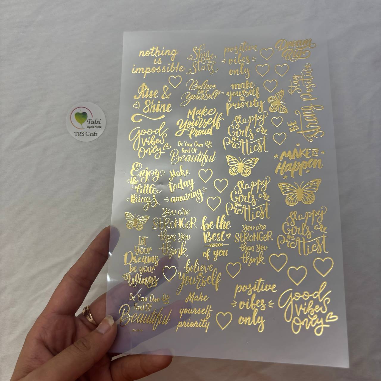 Gold Insert Sheet - Positive Captions (A)