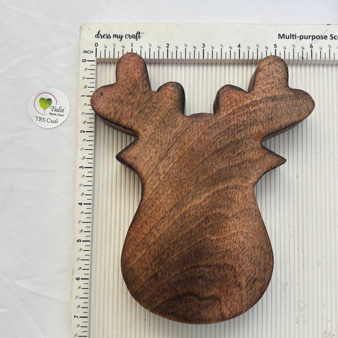 Christmas Reindeer Wooden Candle Bowl