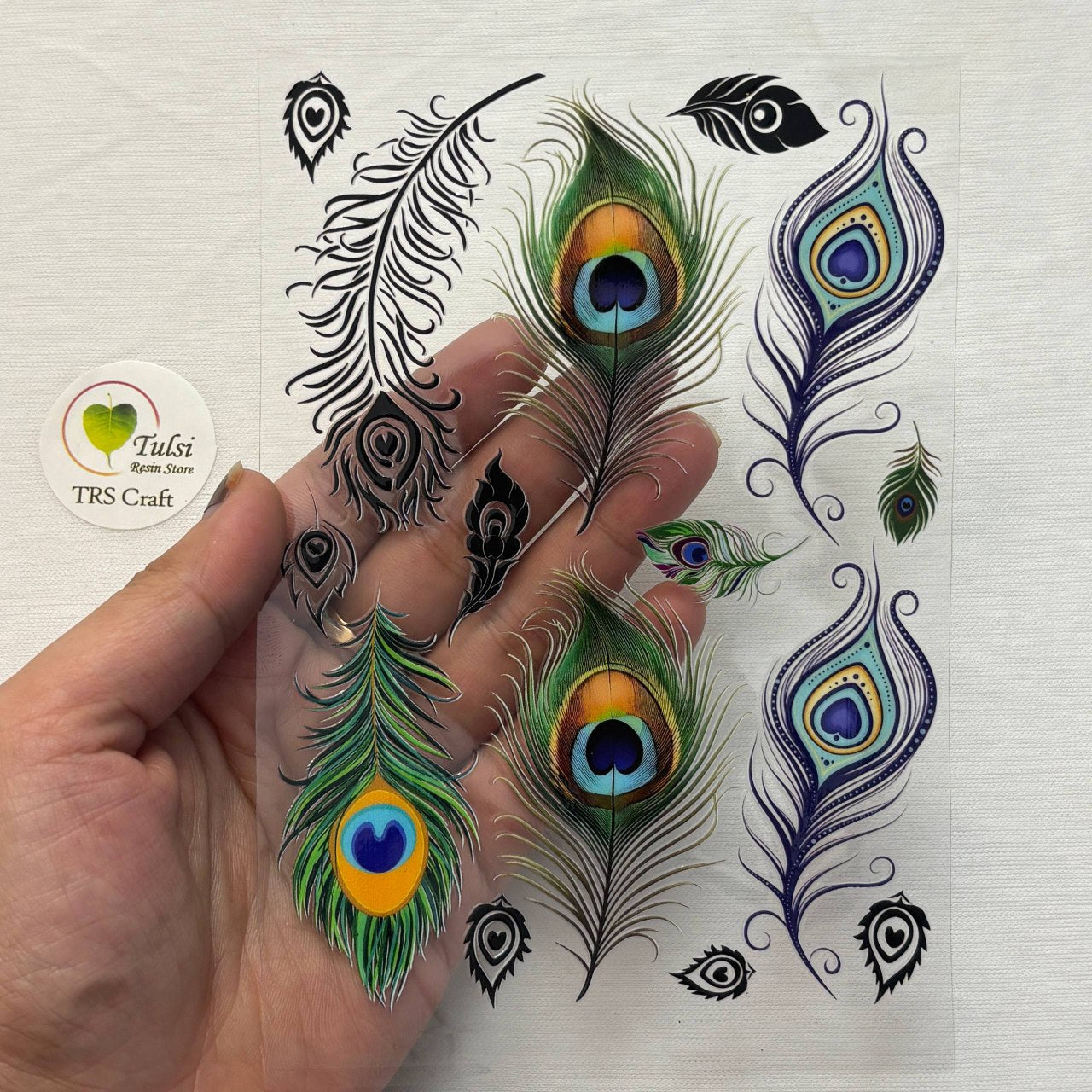 A6 UV DTF Sticker - Peacock Feather