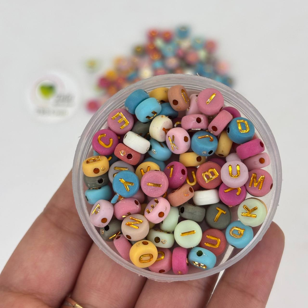 Flat Round Alphabet Beads