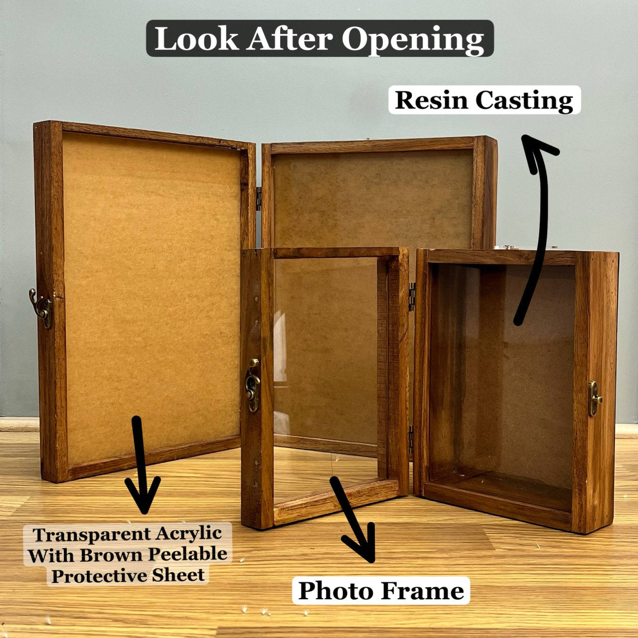 Teakwood Floating Frame (E) - Photo Book + Casting