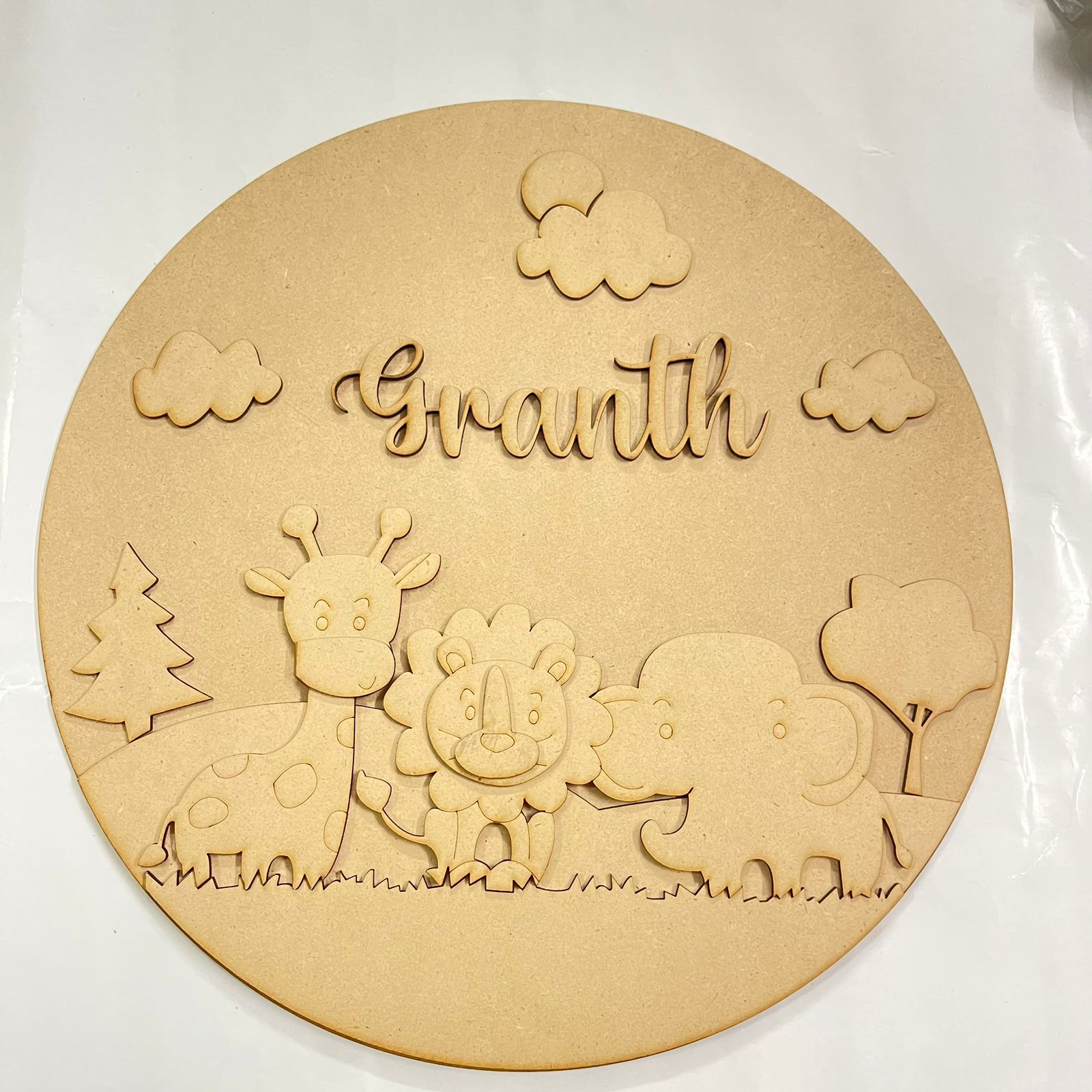 Customize MDF Kids Nameplate - Animal Theme