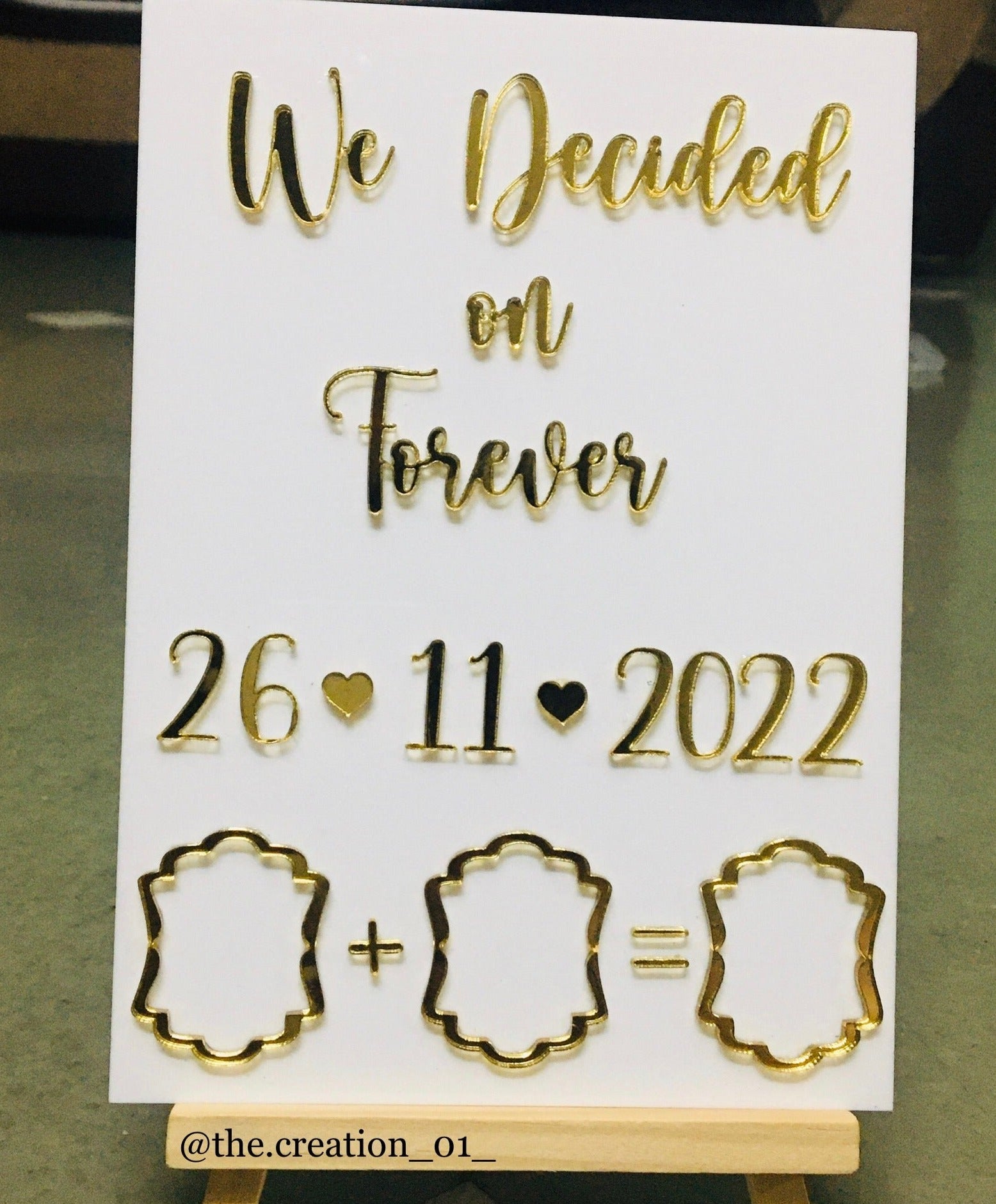 Custom MDF/Acrylic Thumb Print Couple Frame Cutouts