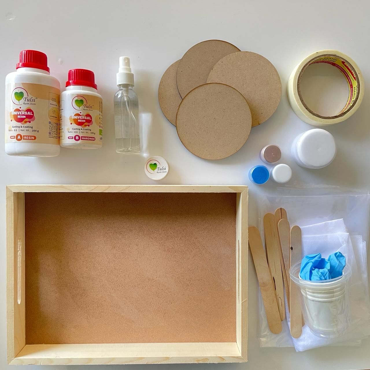 DIY Rectangle MDF Tray Coasters Kit