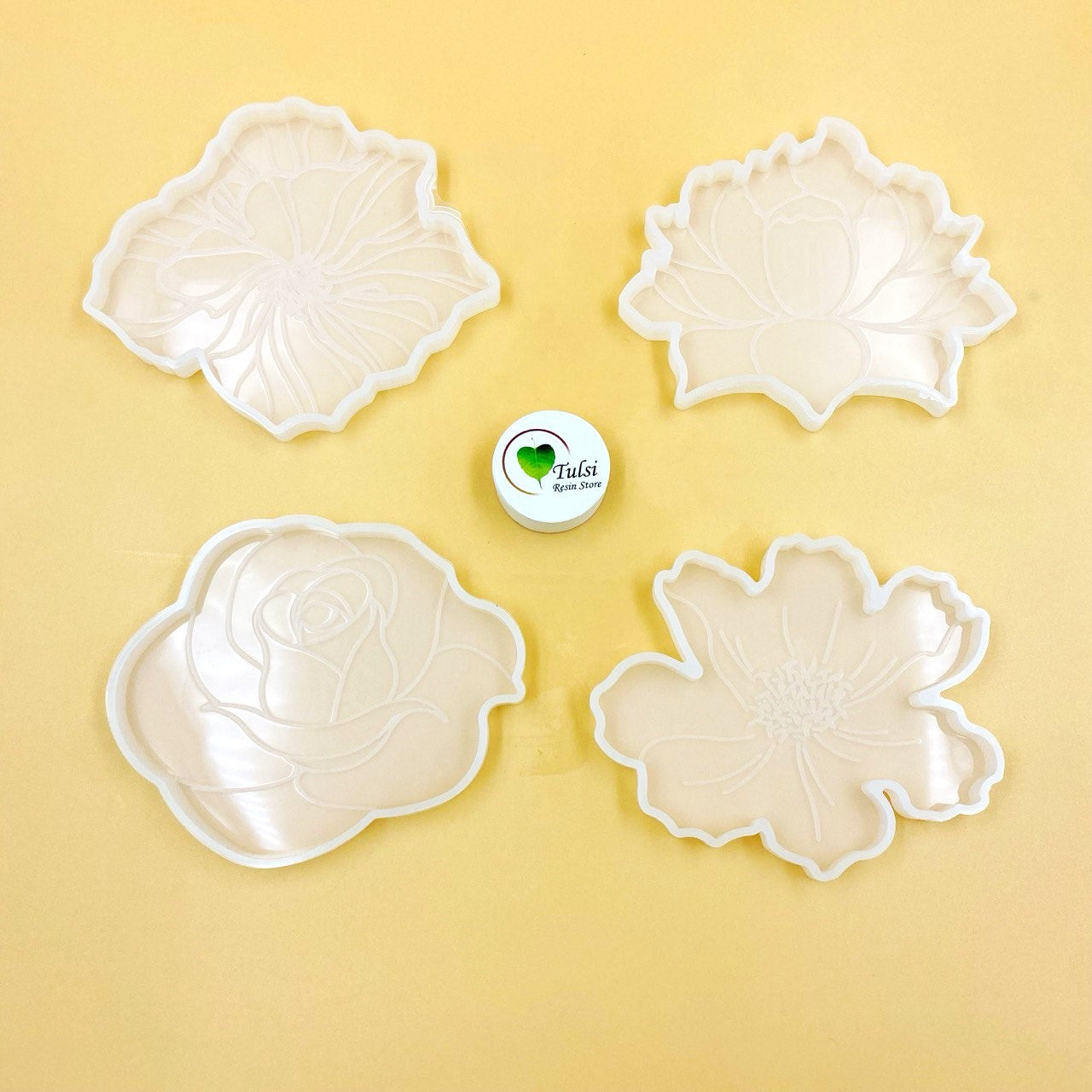 Floral Coaster Mould - Set of 4