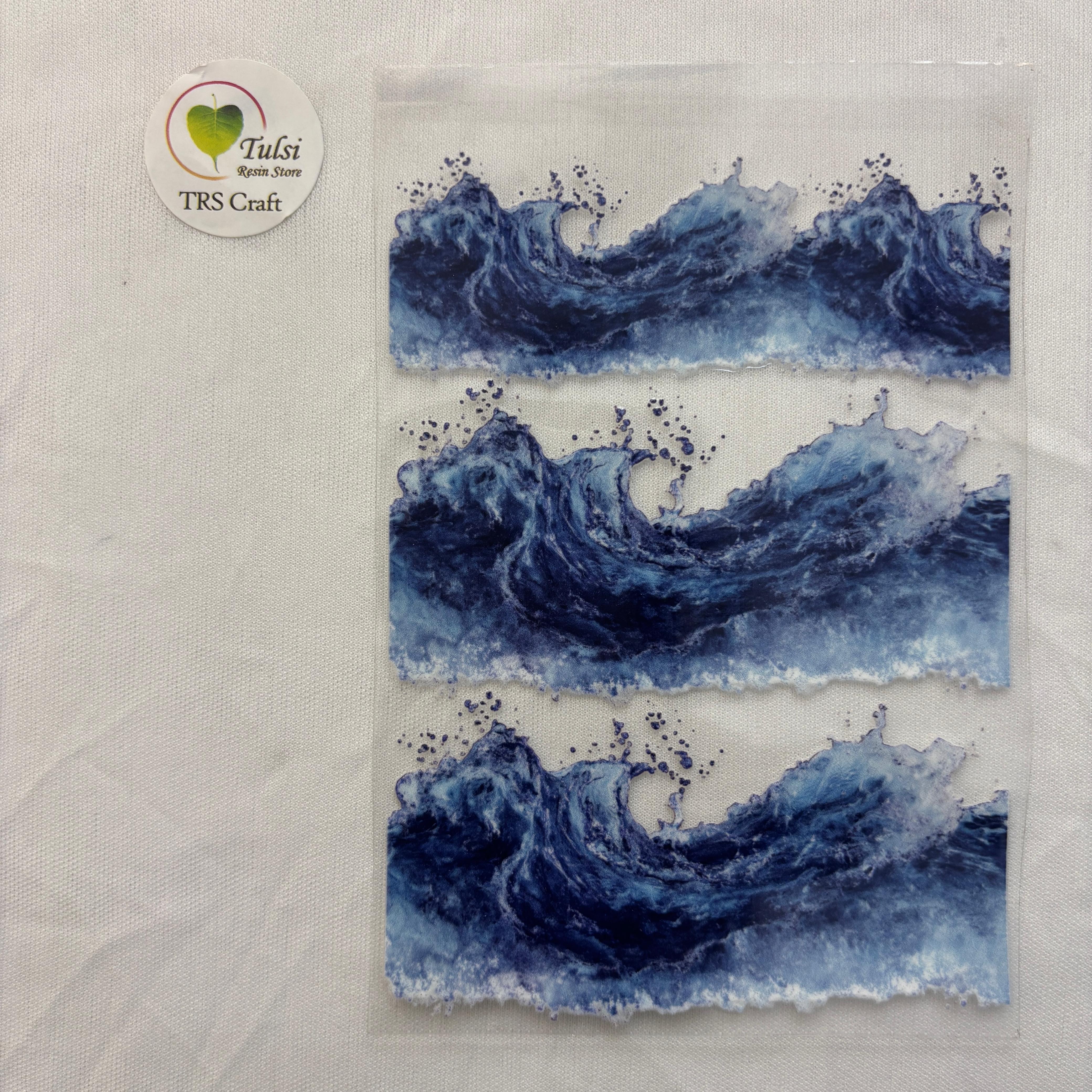 A6 UV DTF Sticker - Ocean Theme (D) - Waves