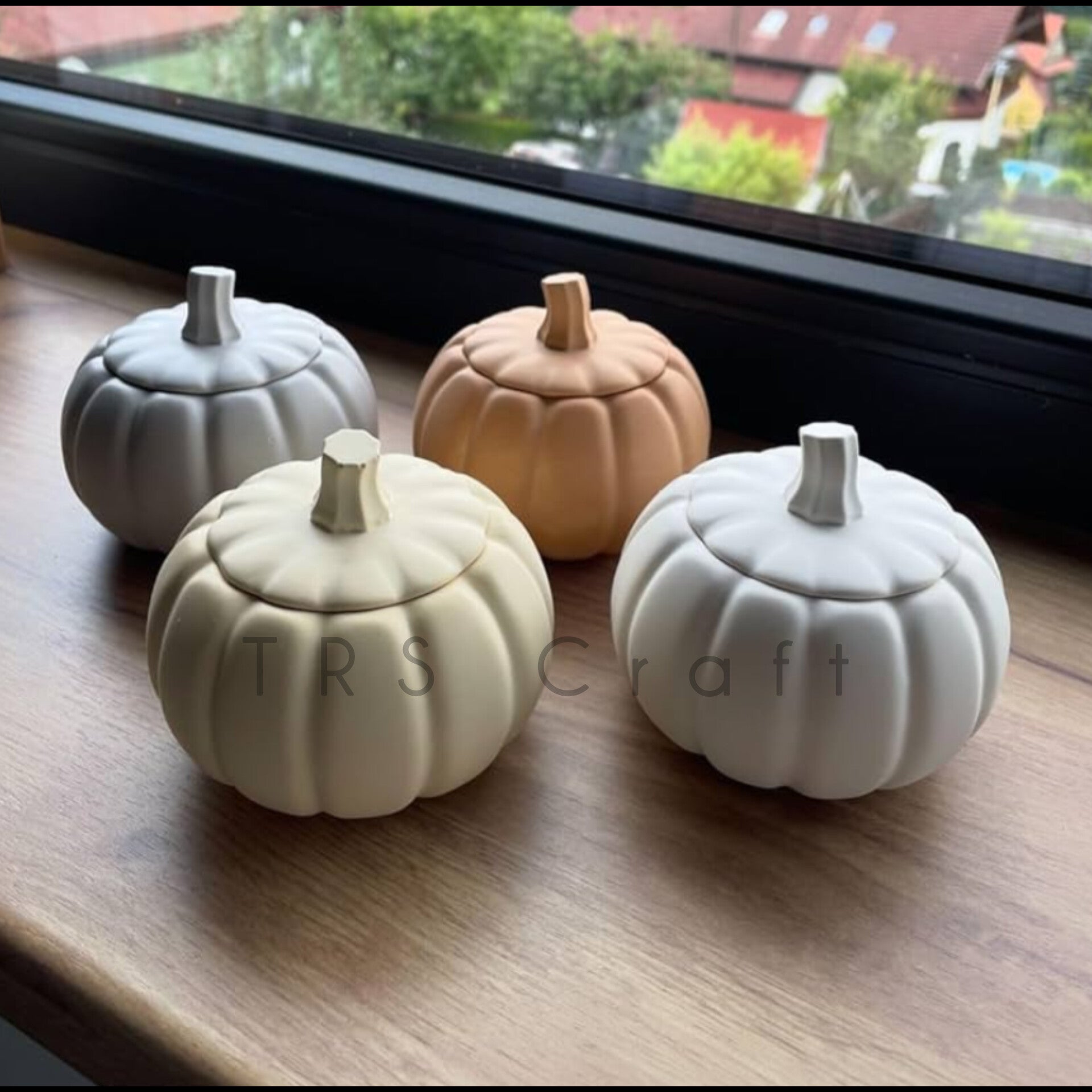 Concrete Jars (A19) - Pumpkin Jar With Lid