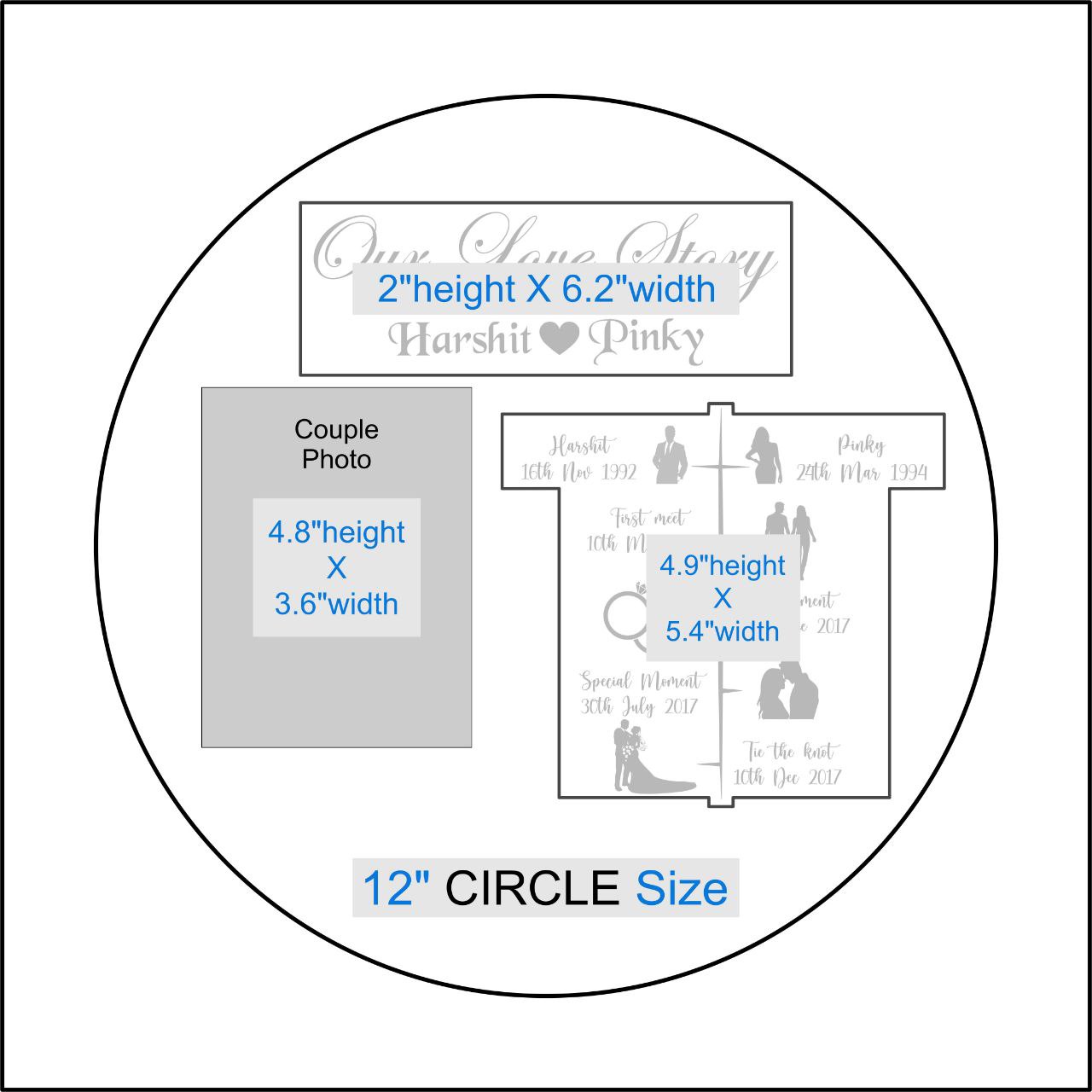 Custom Metal Sticker - Love story