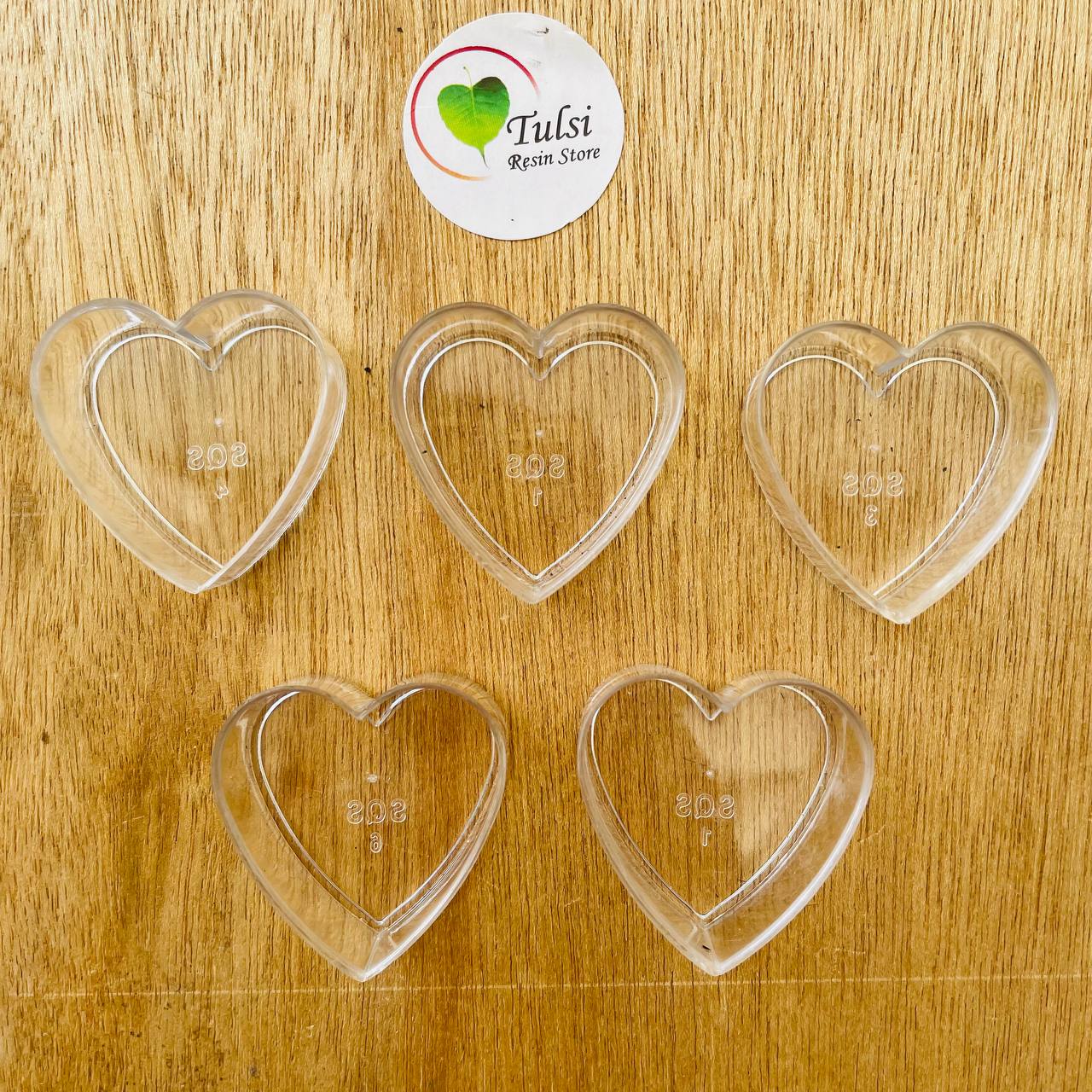 Polycarbonate T-Light Cups - Heart (5 Pcs)