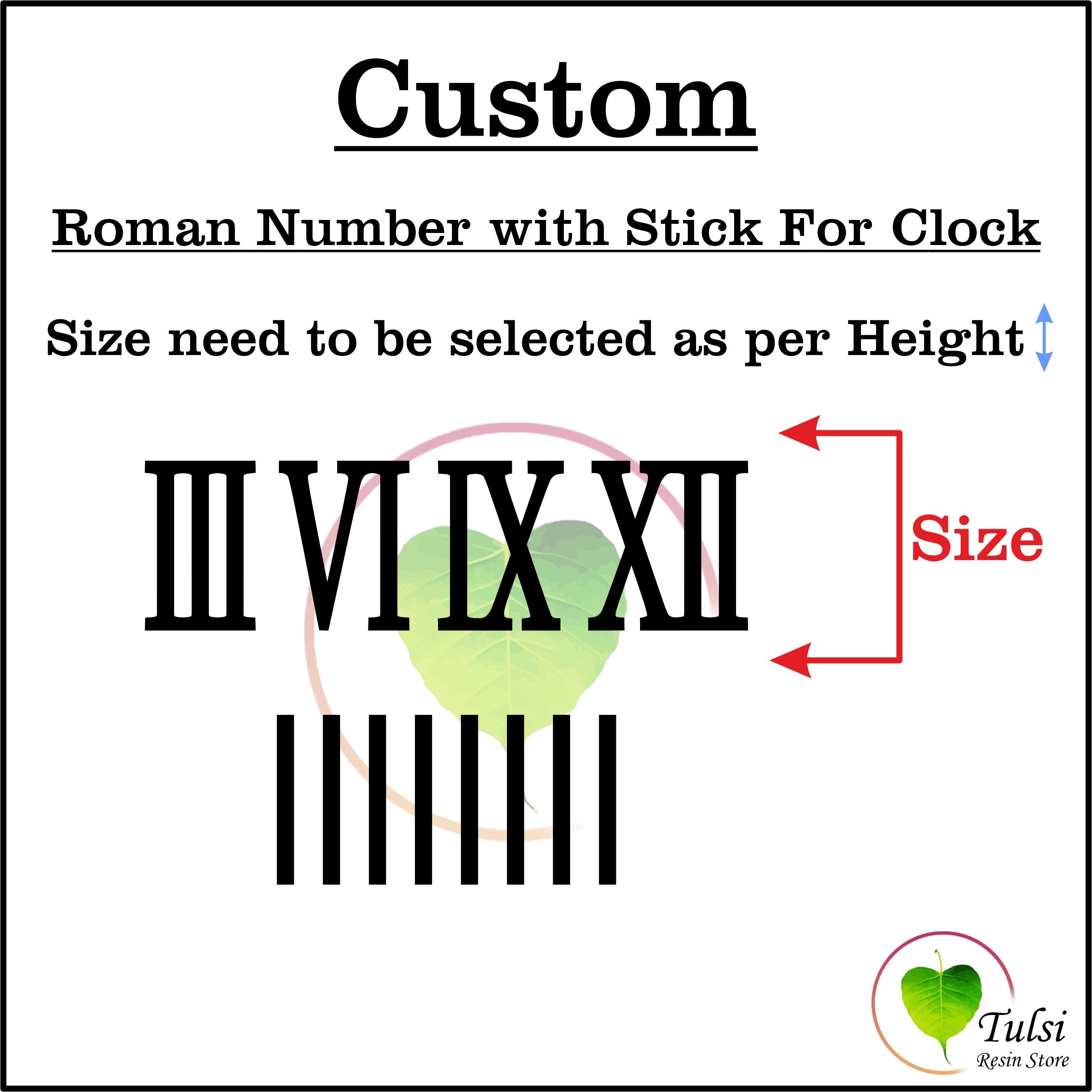 Custom Acrylic - Roman Numbers with sticks