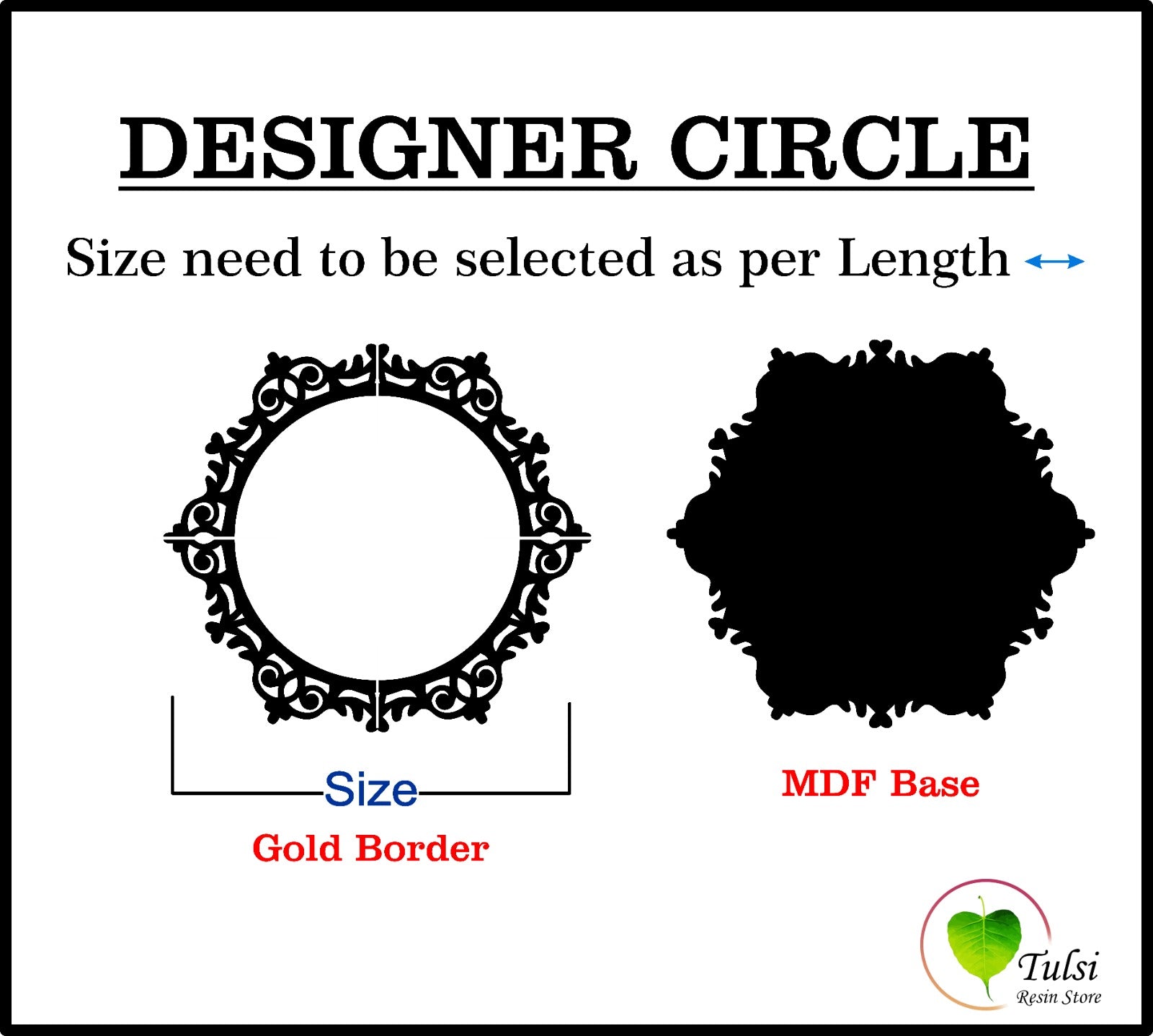 Custom MDF Base With Gold Acrylic Border (C)