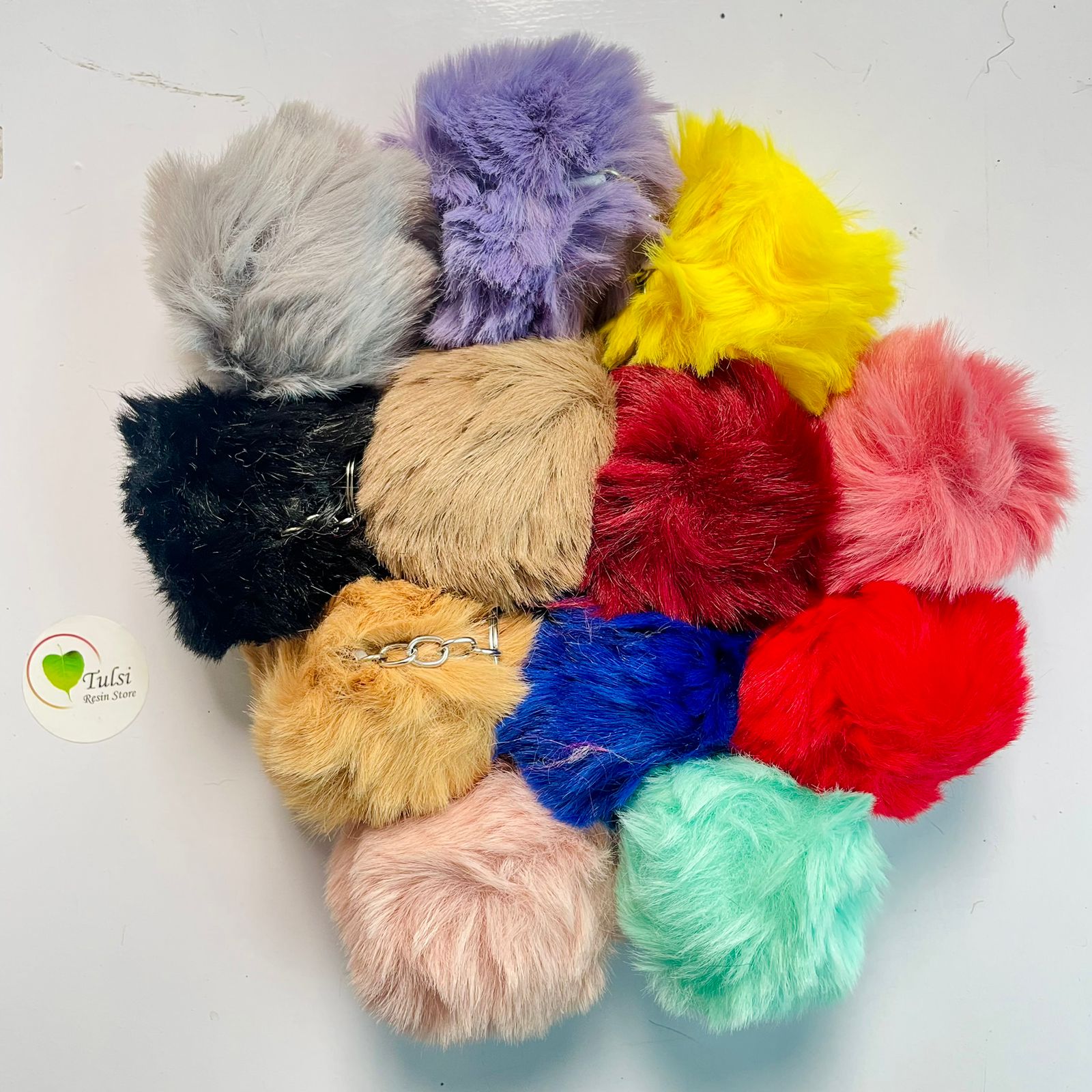 Pom Pom Keychain Set Of 12
