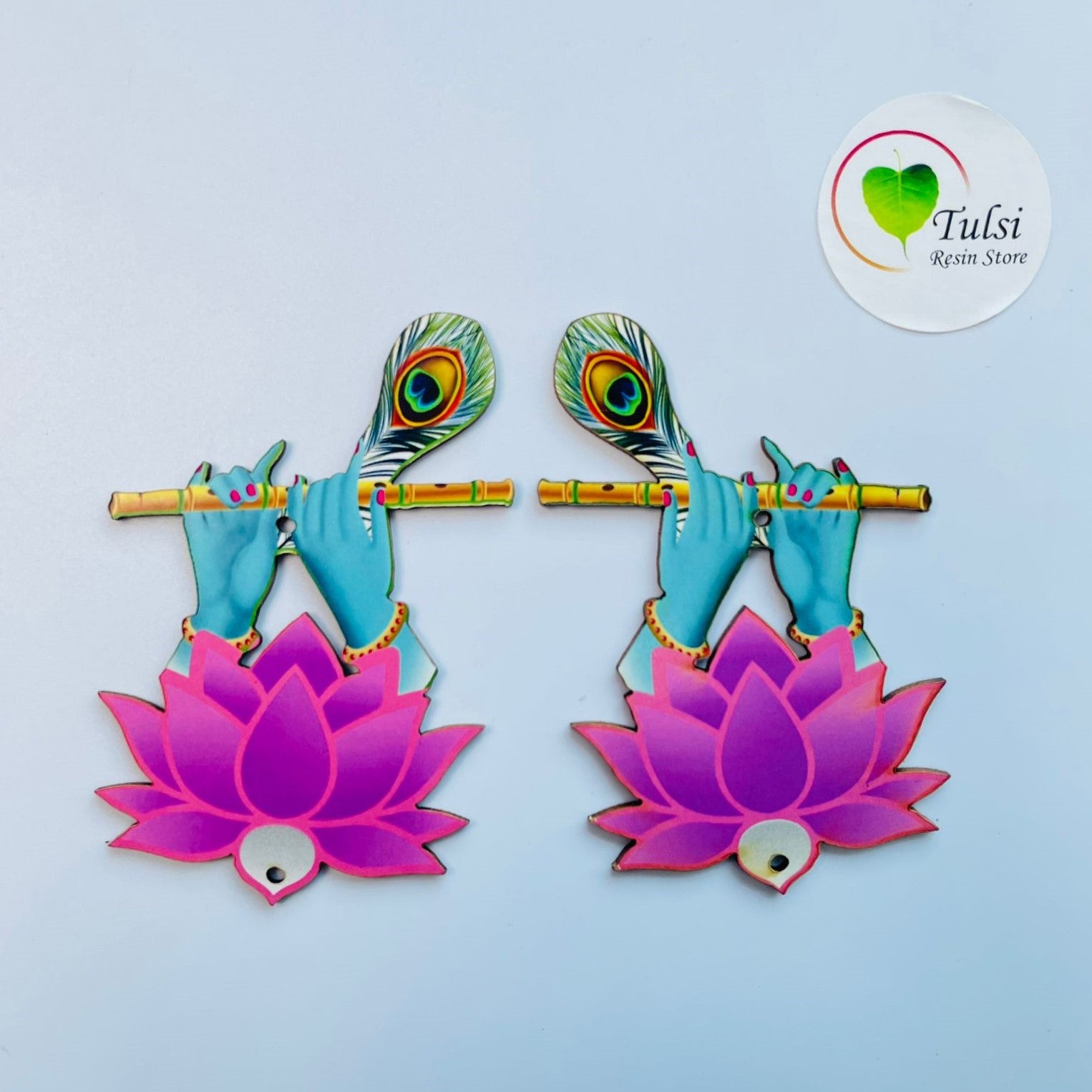 MDF Printed Murli With Lotus Cutout