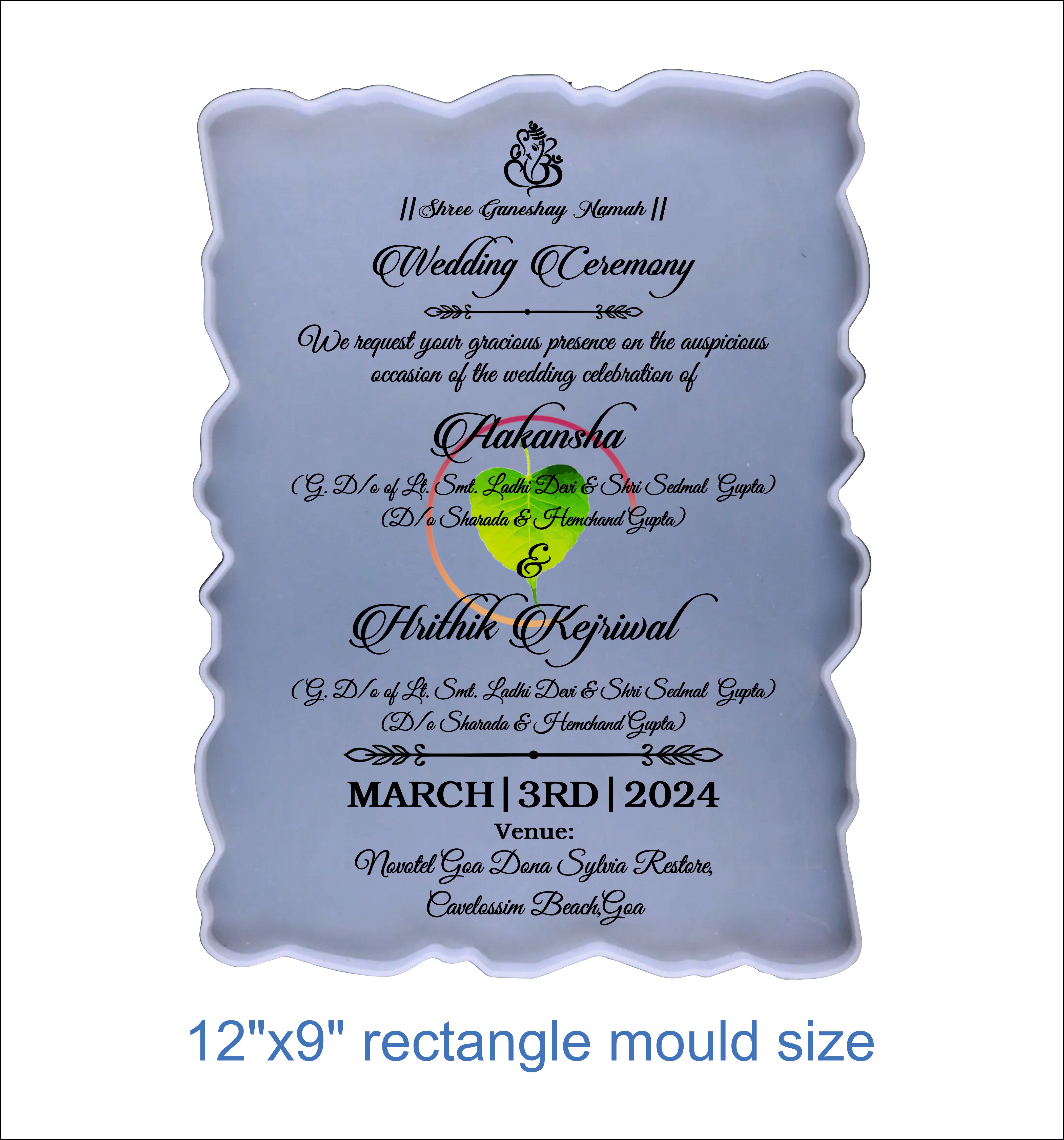 Custom Insert Sheet - Wedding Invitation