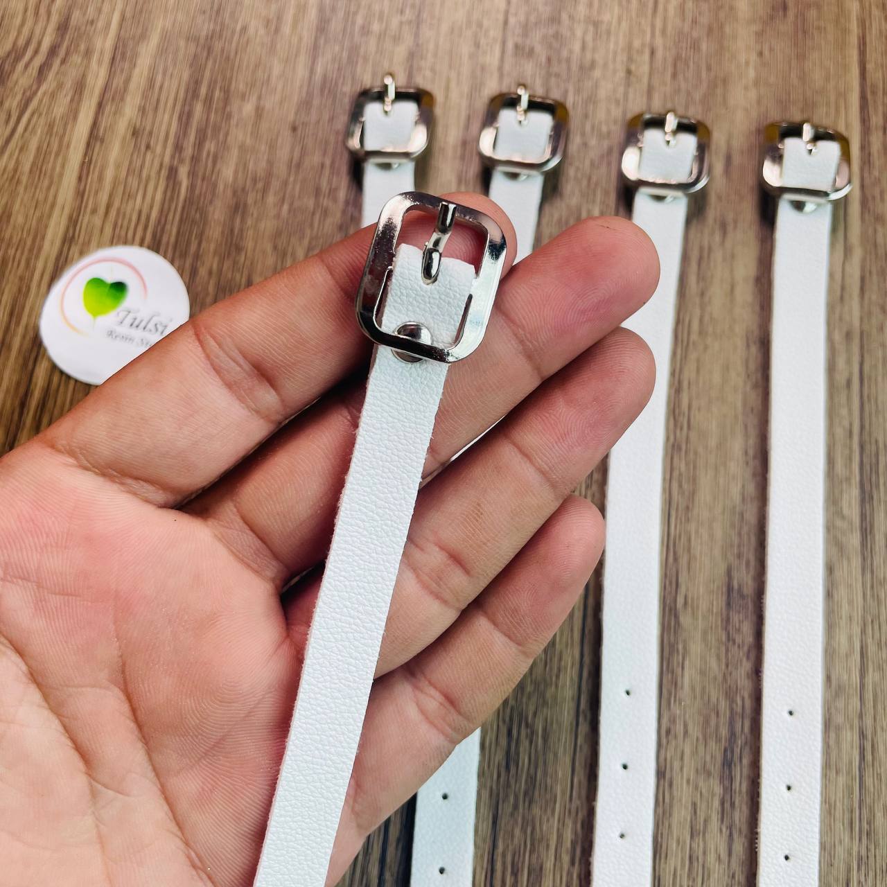 Leather Belt - White (5 Pcs)