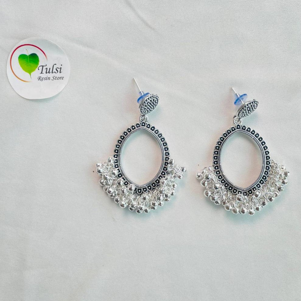 Silver Jhumka Bazel