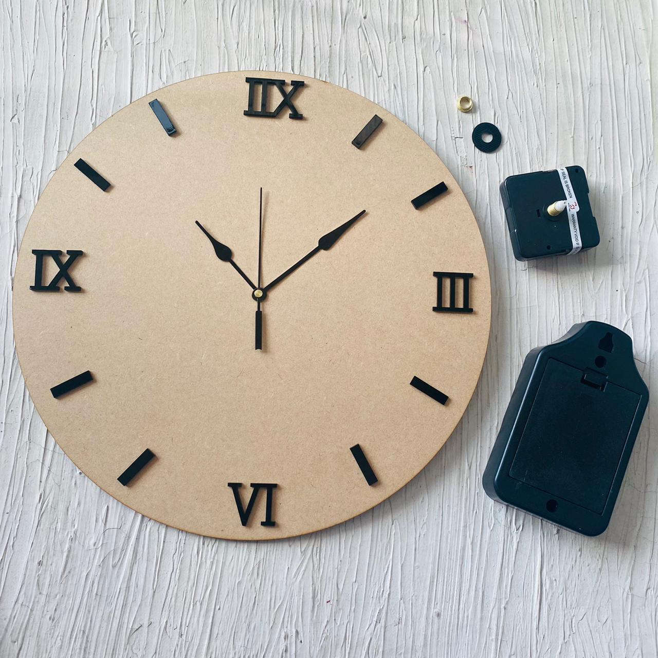 12" MDF Clock Set With Numbers