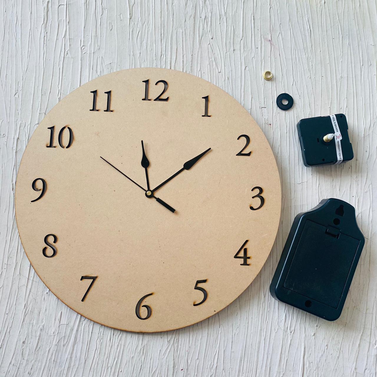 12" Number Cutout Clock Set