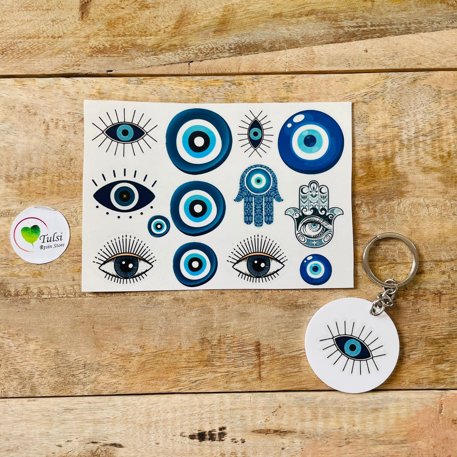 Colourful Evil Eye Sticker 1 | Tulsi Resin