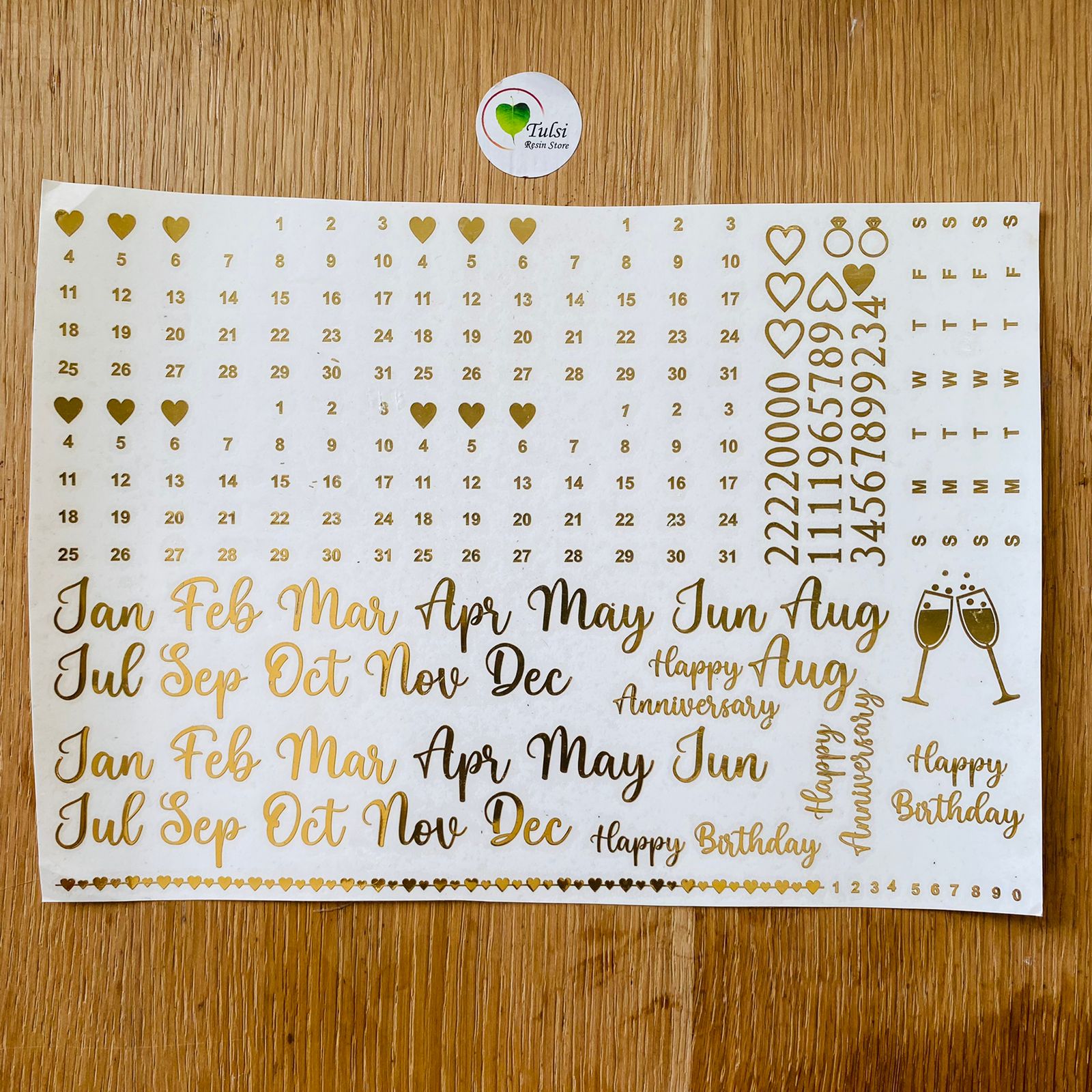 Distash Metal Sticker - A4 Mix Calendar Sheet(A) (2pc)