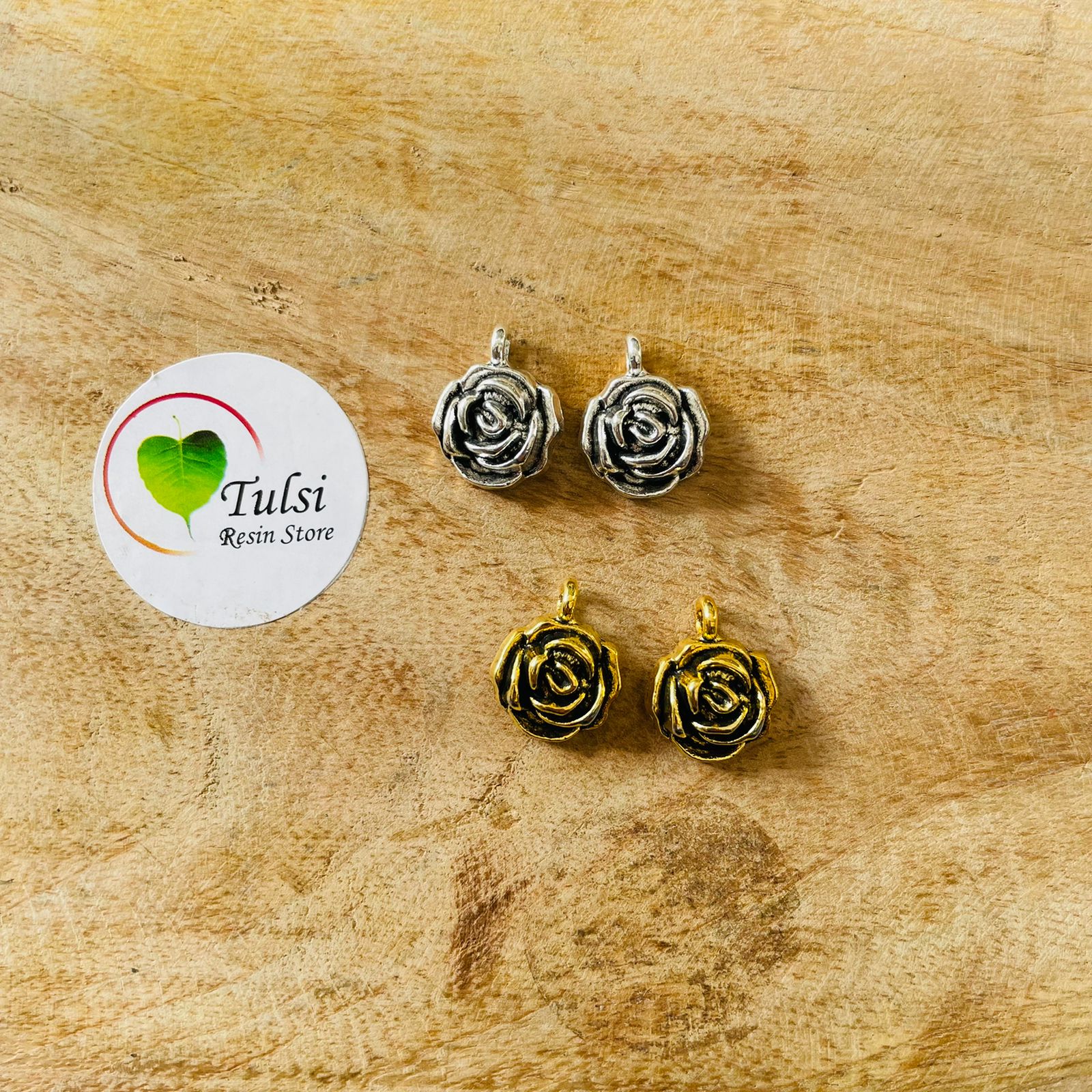 Small Rose Charm (2pc)