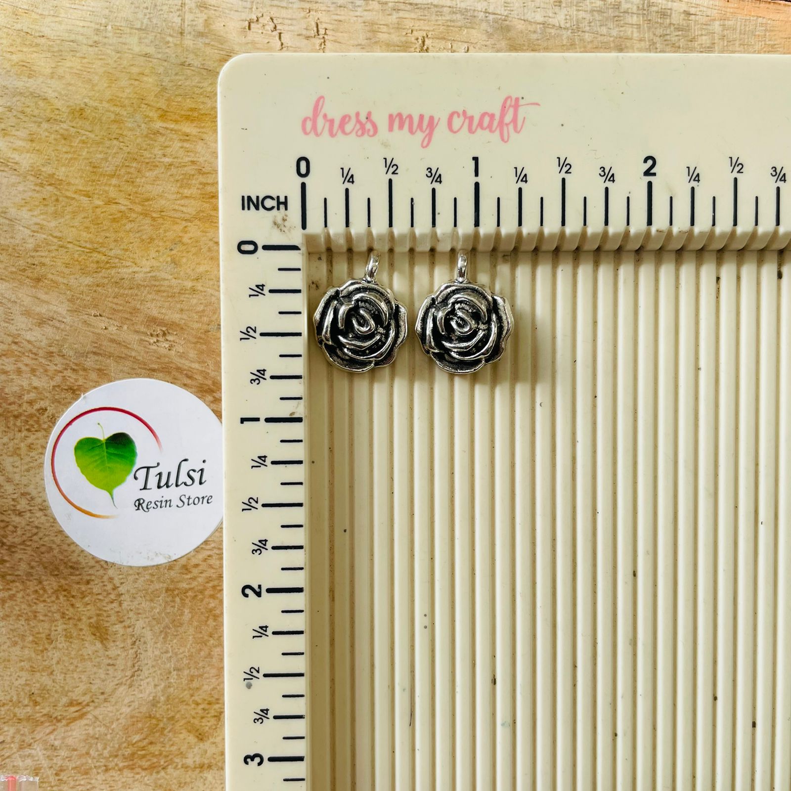 Small Rose Charm (2pc)