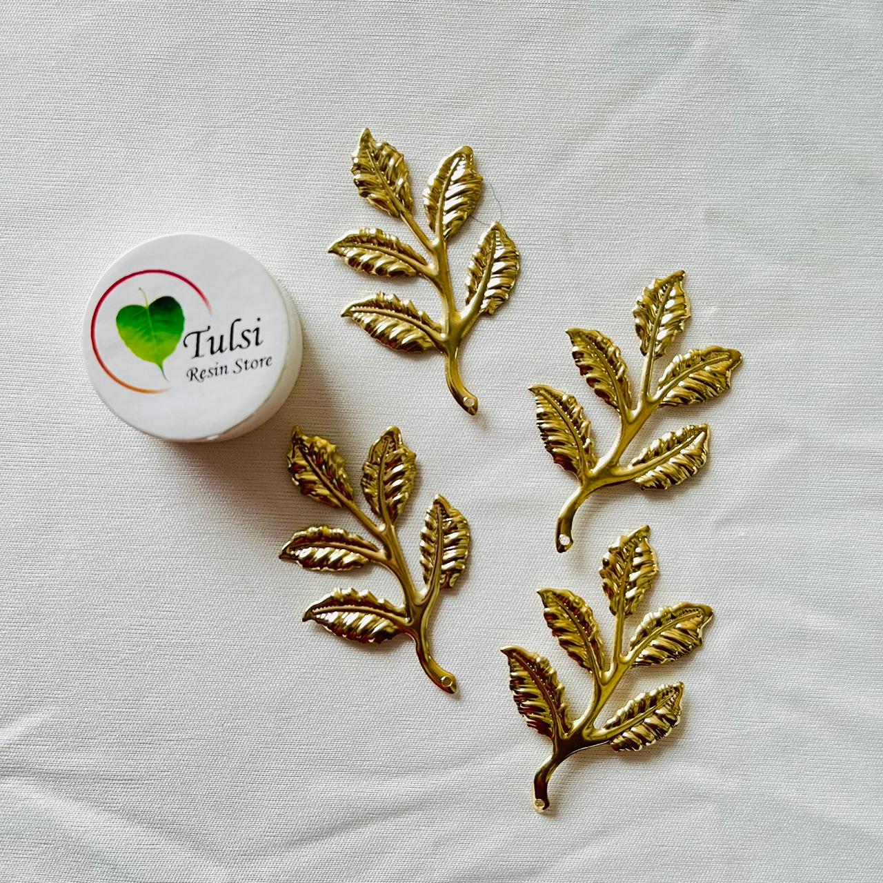 Metal Leaf Charm (K) (2pc)