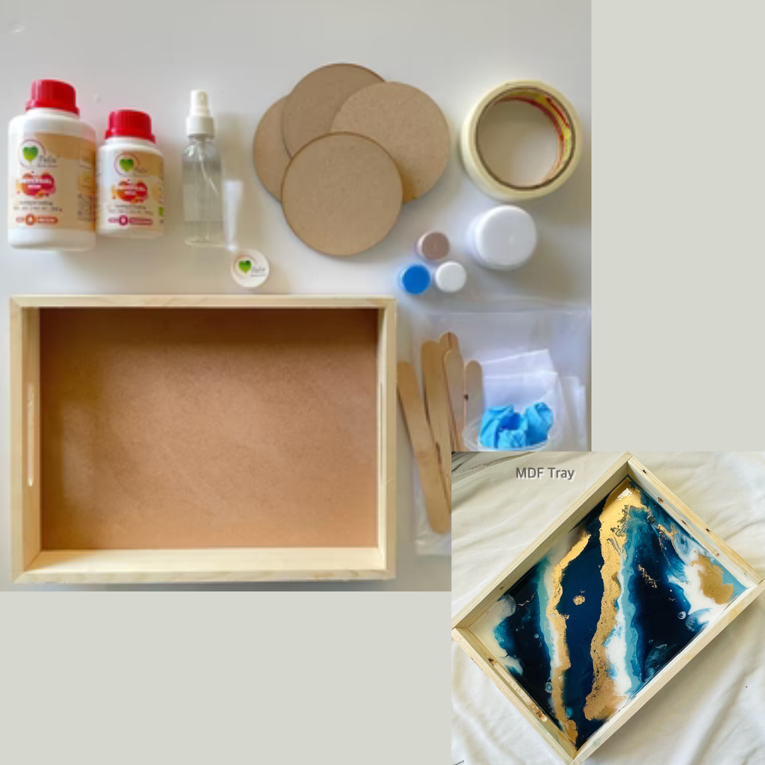DIY Rectangle MDF Tray Coasters Kit