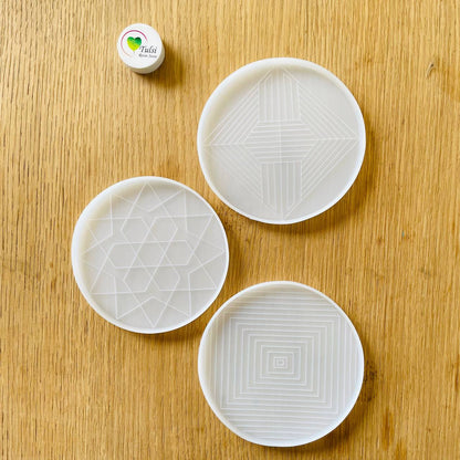 3 Pcs Texture Coaster Mould (A)