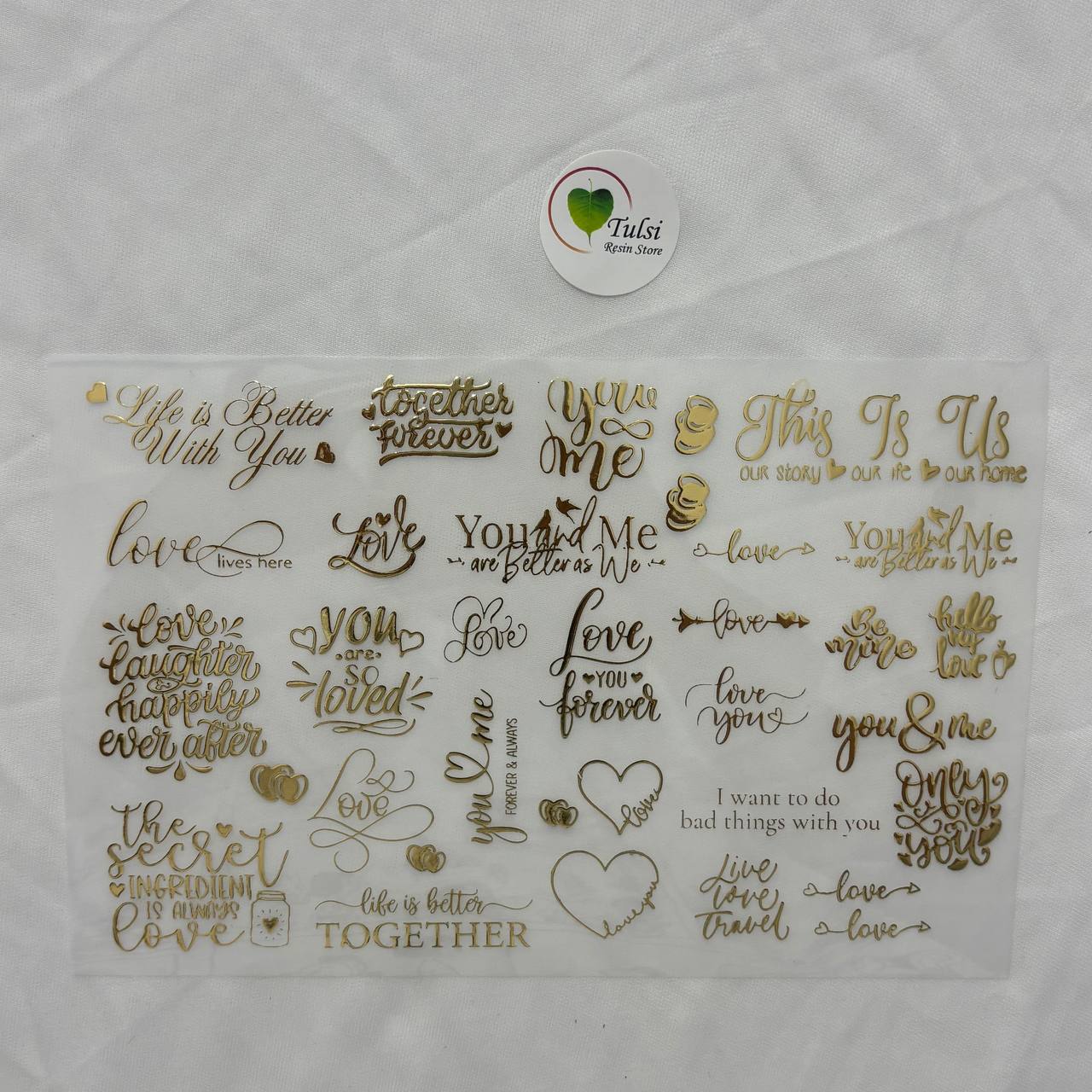 Gold Insert Sheet - Love Captions (A)