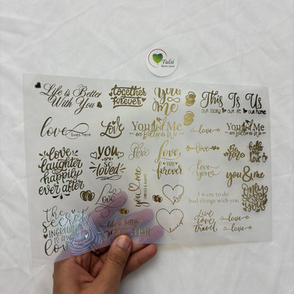 Gold Insert Sheet - Love Captions (A)