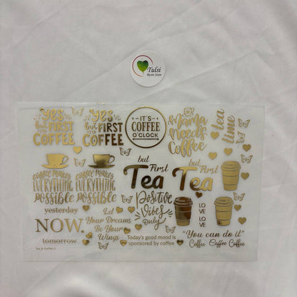 Gold Insert Sheet - Tea/Coffe Captions (B)