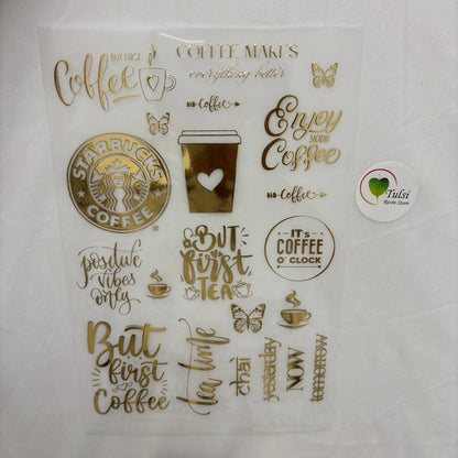 Gold Insert Sheet - Tea/Coffe Captions (A)