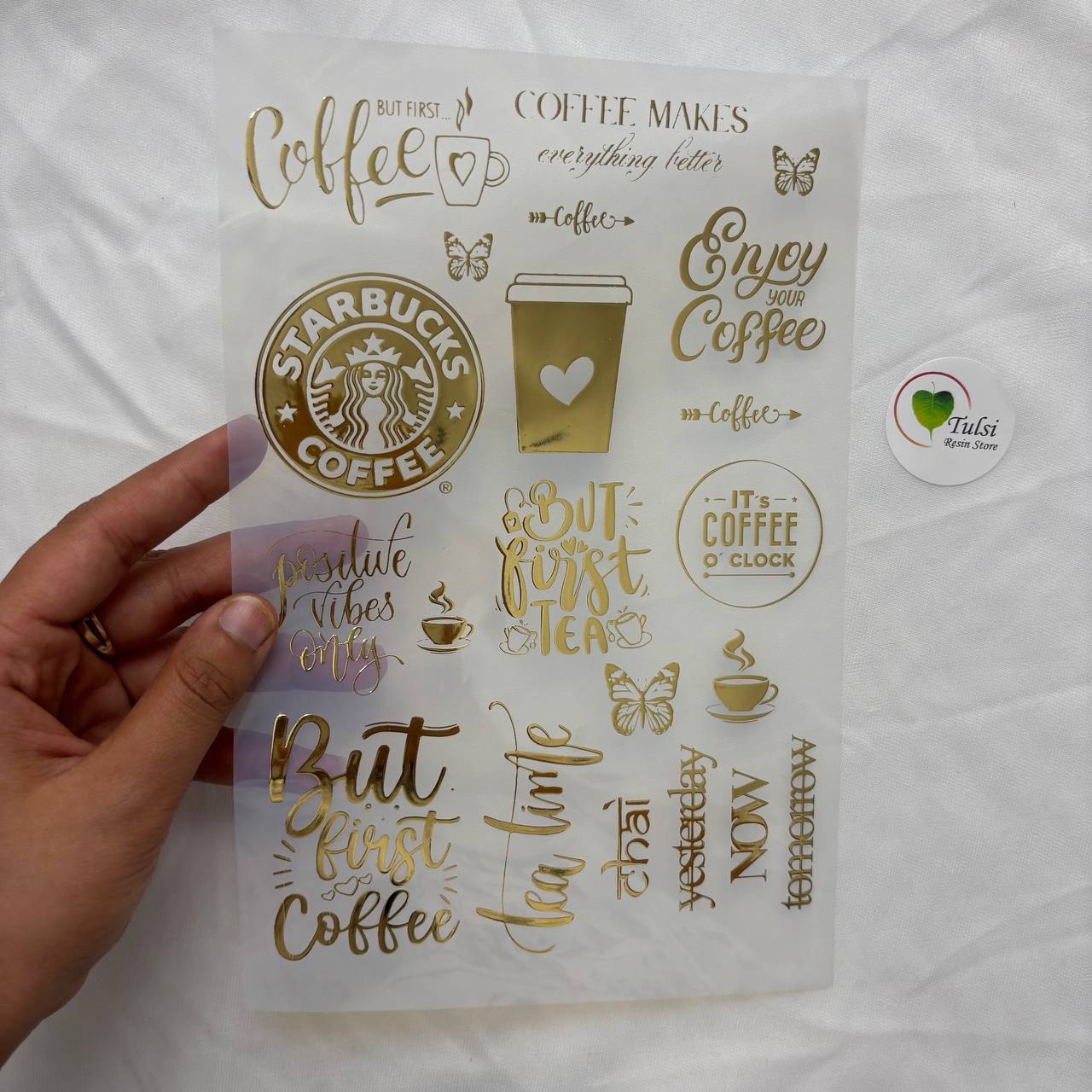 Gold Insert Sheet - Tea/Coffe Captions (A)