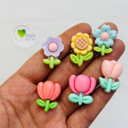 Plastic Charm (J) - Flower (5Pc)