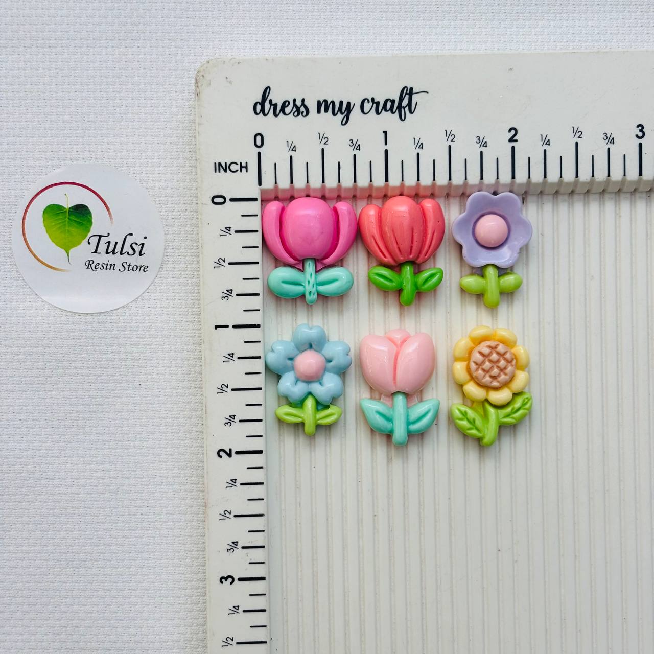 Plastic Charm (J) - Flower (5Pc)