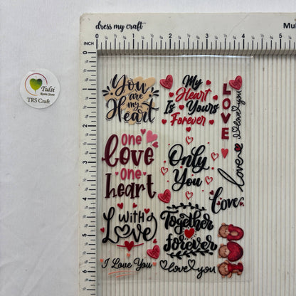 A6 UV DTF Sticker - Love Caption (B)