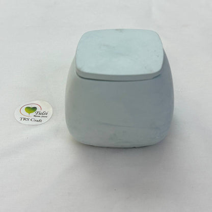 Concrete Jars (A22) - Plain Square Jar With Lid