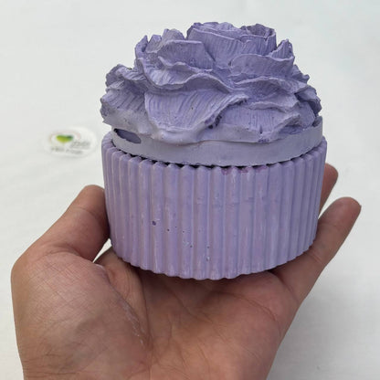 Concrete Jars (A18) - Jar With Peony Lid