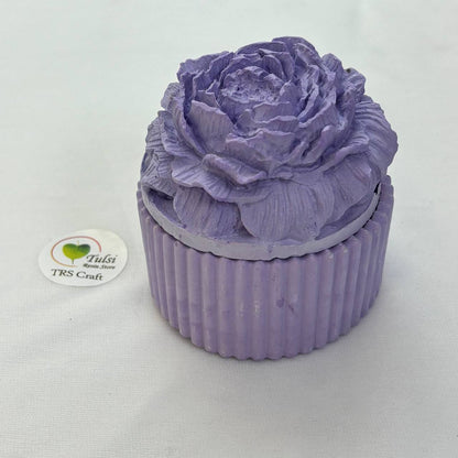 Concrete Jars (A18) - Jar With Peony Lid