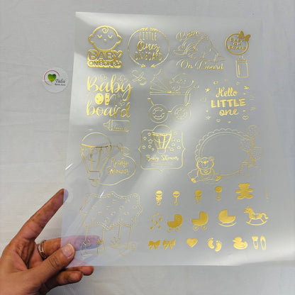 Gold Insert Sheet - A4 New Born Captions (A)